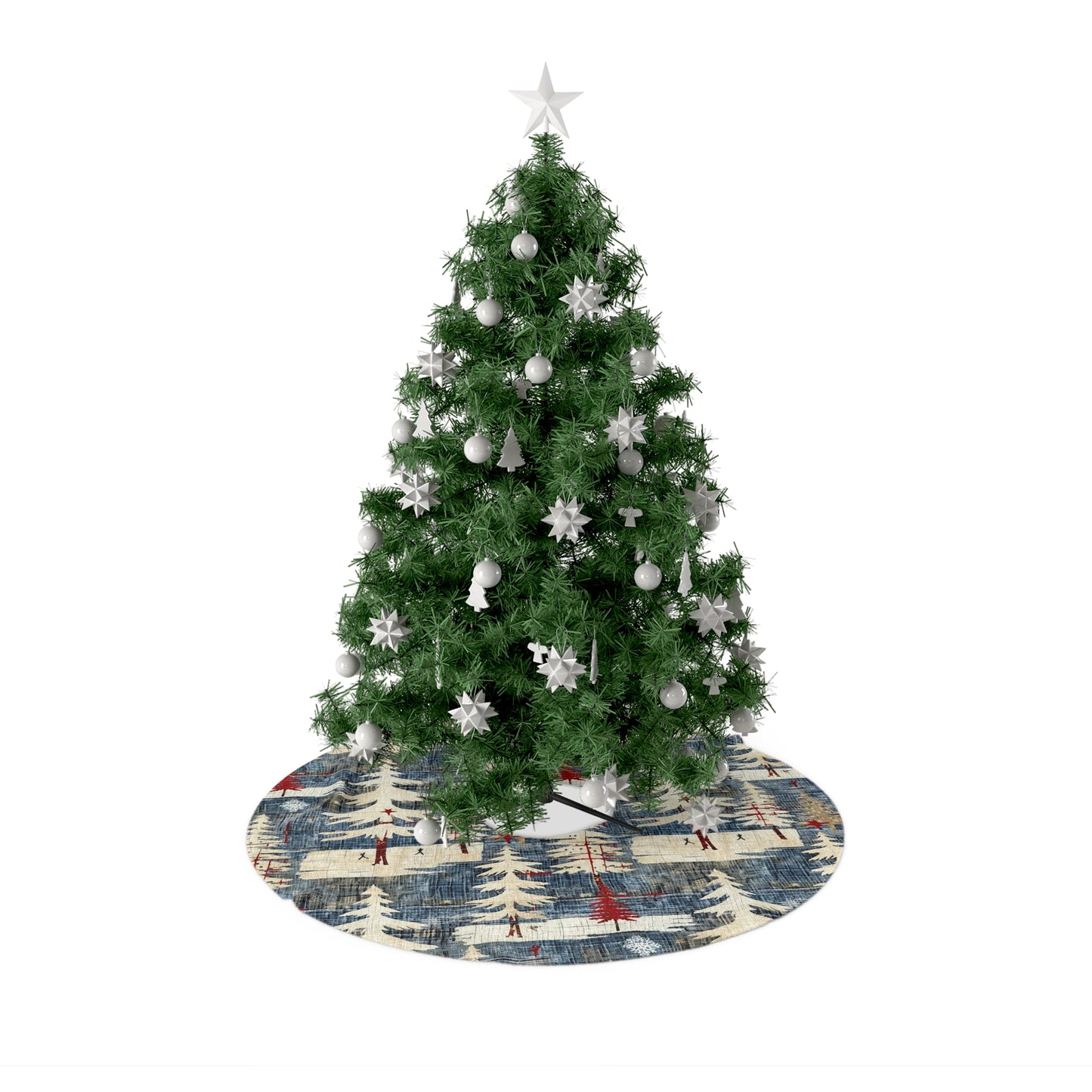 Rustic Christmas Tree Skirt, Cozy Holiday Decor, Festive Tree Base Cover, Winter Wonderland Decor, Perfect for Christmas