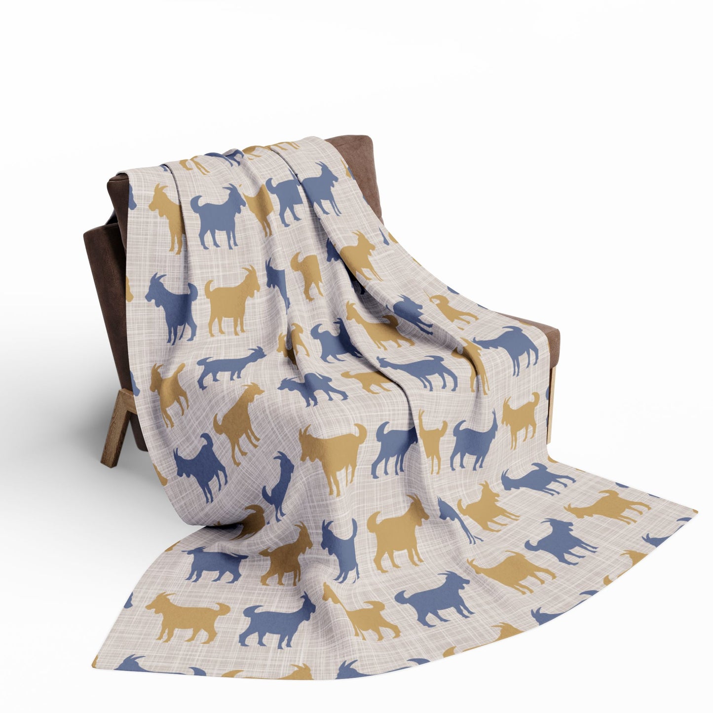 Fleece Blanket, Cozy Goats-Themed Arctic Throw, Bedding Decor, Gift for Animal Lovers, Home Accessory - aMOOsing Designs