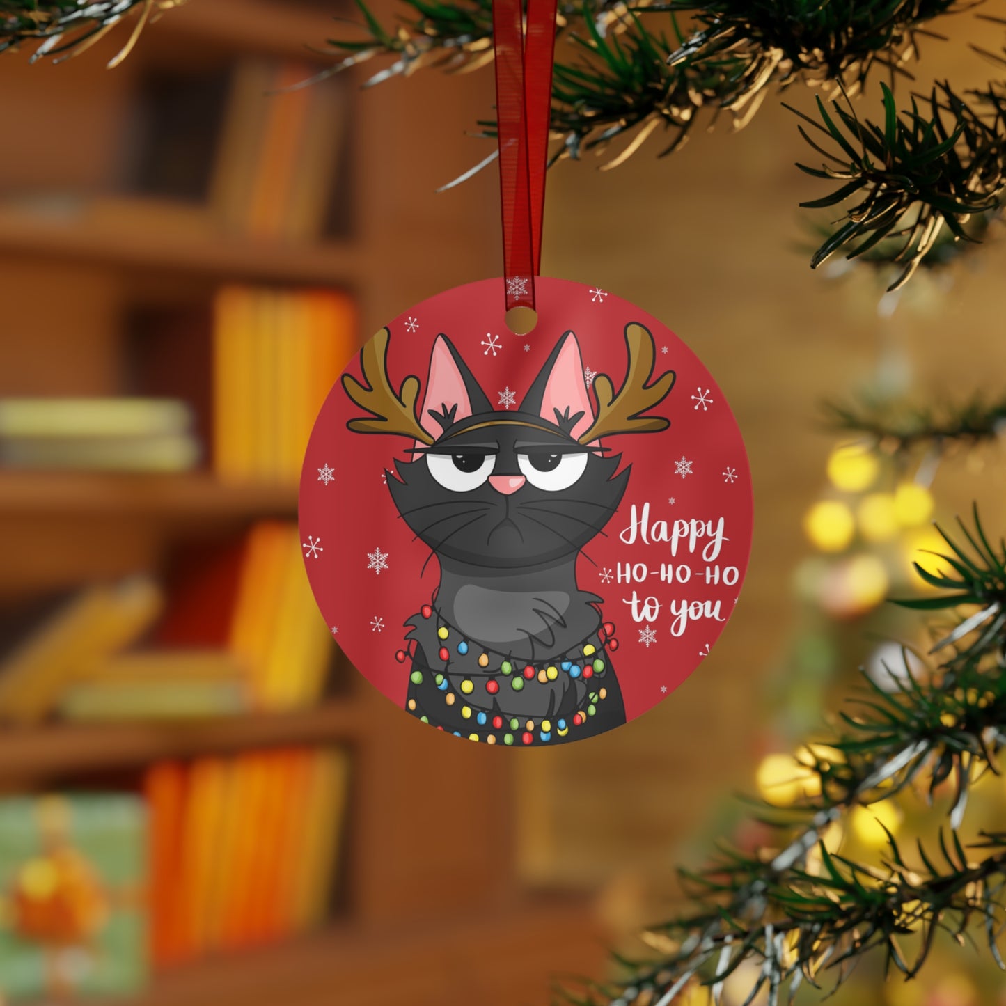 Metal Ornaments, Funny Cat Holiday Ornament, Christmas Tree Decor, Cat Lover Gift, Holiday Home Décor, Ornament Set