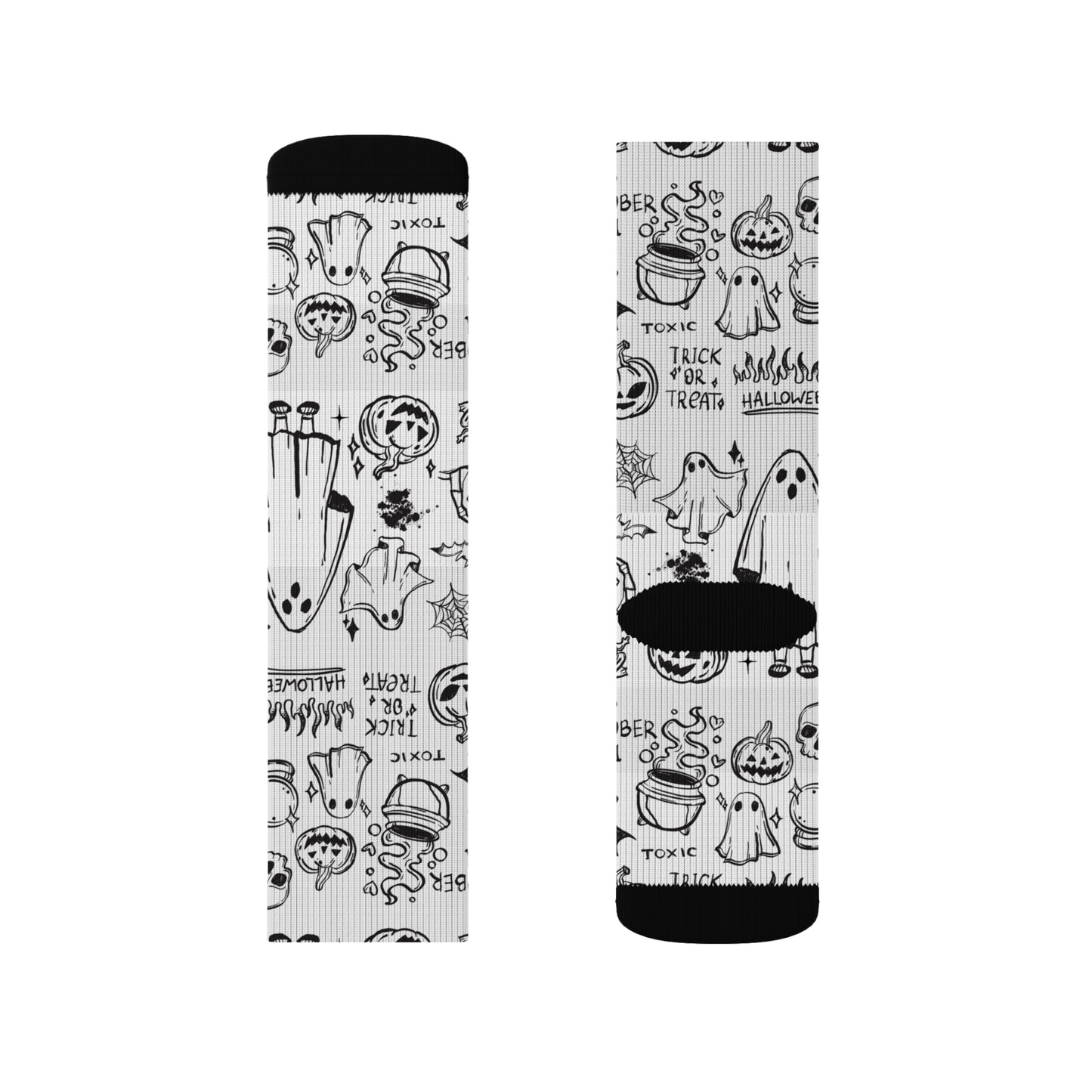 Spooky Halloween Socks, Ghostly Sublimation Socks, Fun Holiday Accessories, Trick or Treat Socks, Whimsical Gifting - aMOOsing Designs