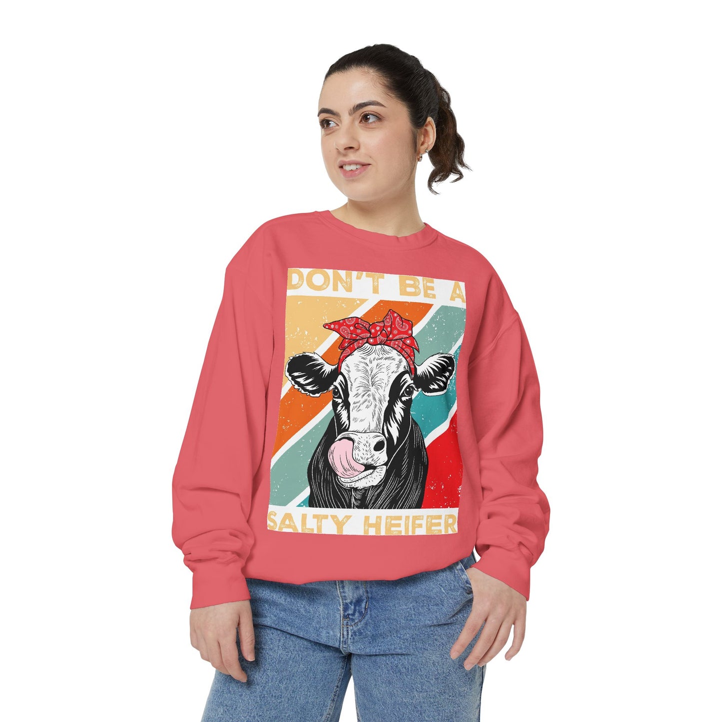 Don't Be a Salty Heifer - Sassy & Stylish Unisex Sweatshirt" - aMOOsing Designs