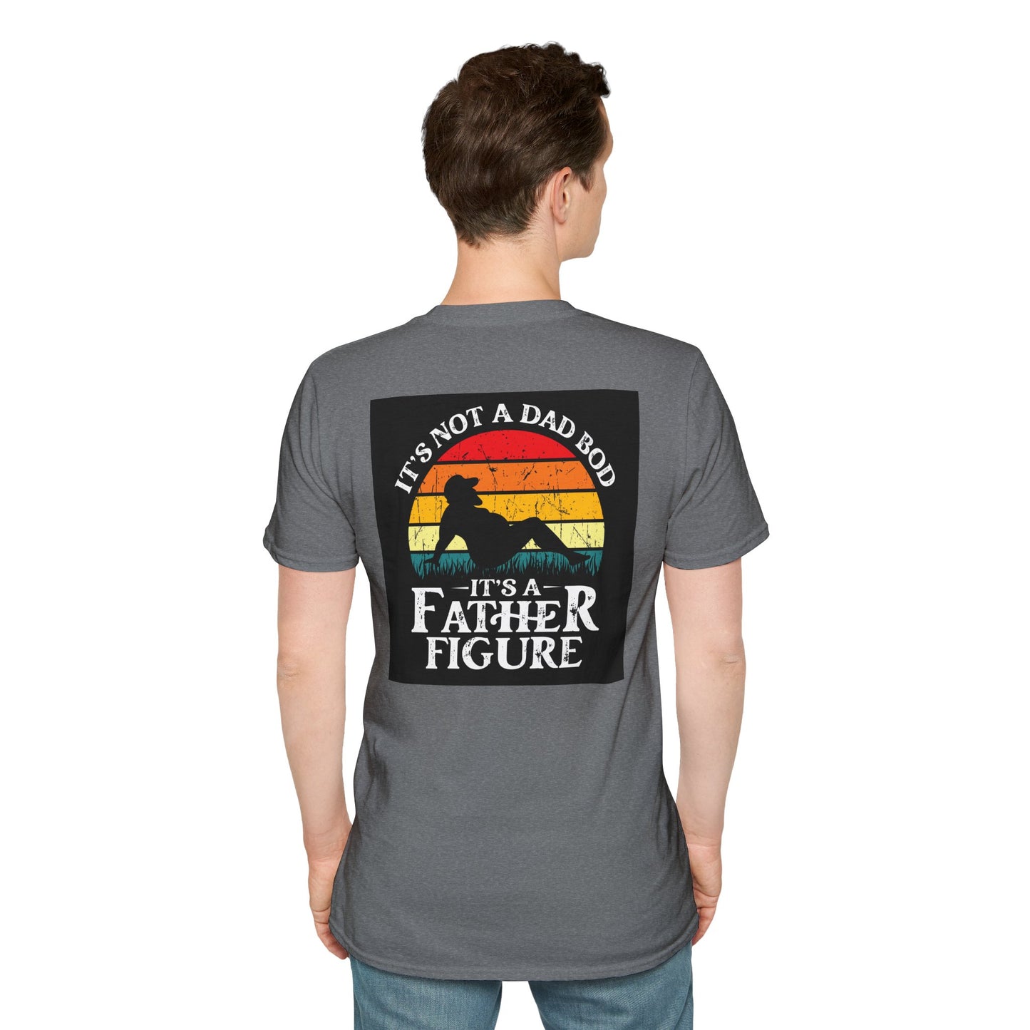 Funny "Not a Dad Bod, but a Father Figure" T-Shirt | Unisex Softstyle Tee for Dads - aMOOsing Designs