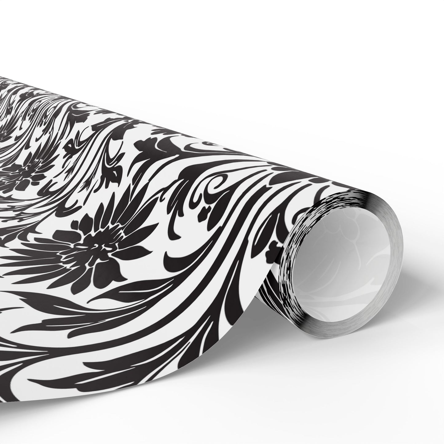 Elegant Floral Wrapping Paper - Black & White Gift Wrap Perfect for Weddings, Anniversaries and Other Romantic Occasions