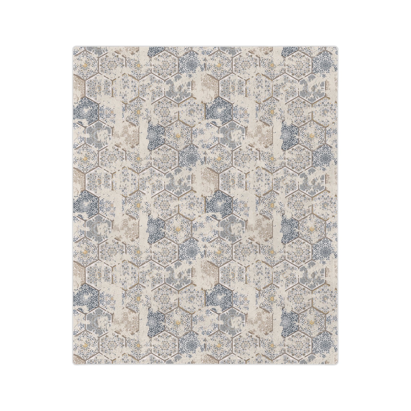 Cozy Hexagonal Pattern Velveteen Microfiber Blanket - Warm Throw for Home, Sofa, Nursery, Gift, Winter Decor