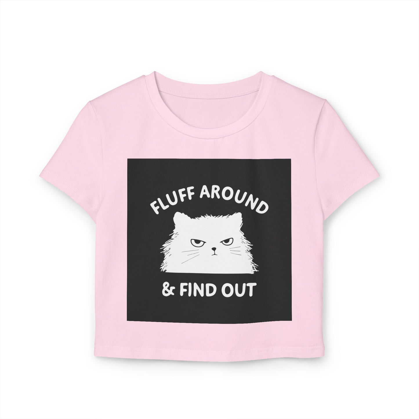 Playful Cat Graphic Baby Tee - Fluff Around & Find Out, Cute Animal Shirt, Gifts for Cat Lovers, Trendy Casual Wear, Fun Pet Lover Tee - aMOOsing Designs