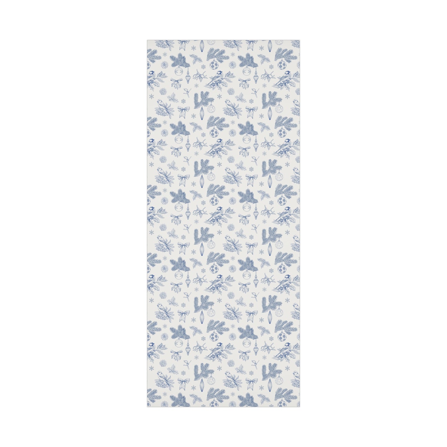 Elegant Winter Gift Wrap Paper – Blue Botanical Design for Holiday Gifting - aMOOsing Designs