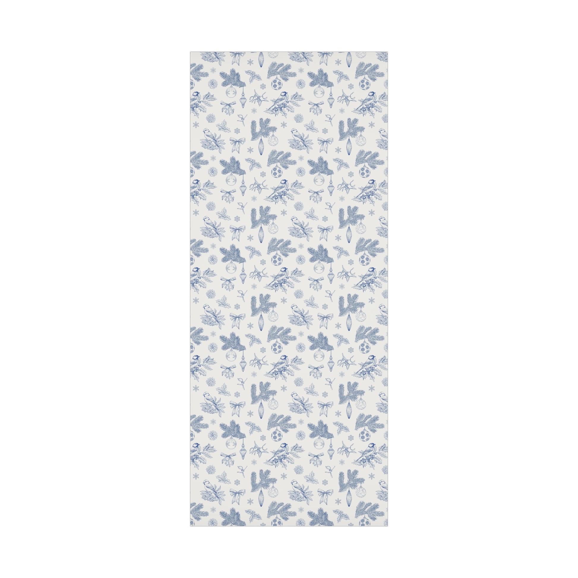 Elegant Winter Gift Wrap Paper – Blue Botanical Design for Holiday Gifting - aMOOsing Designs