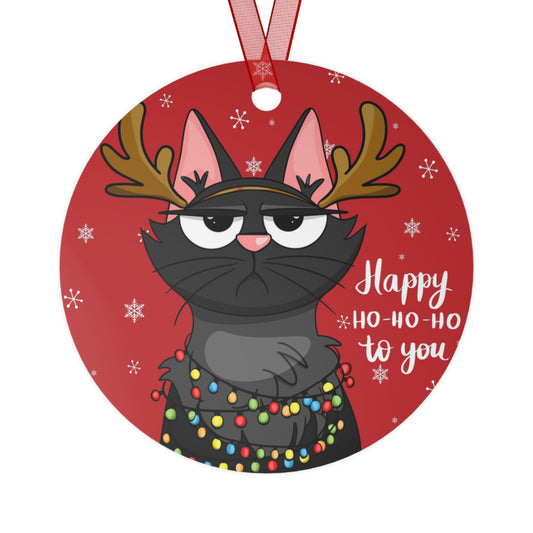 Metal Ornaments, Funny Cat Holiday Ornament, Christmas Tree Decor, Cat Lover Gift, Holiday Home Décor, Ornament Set