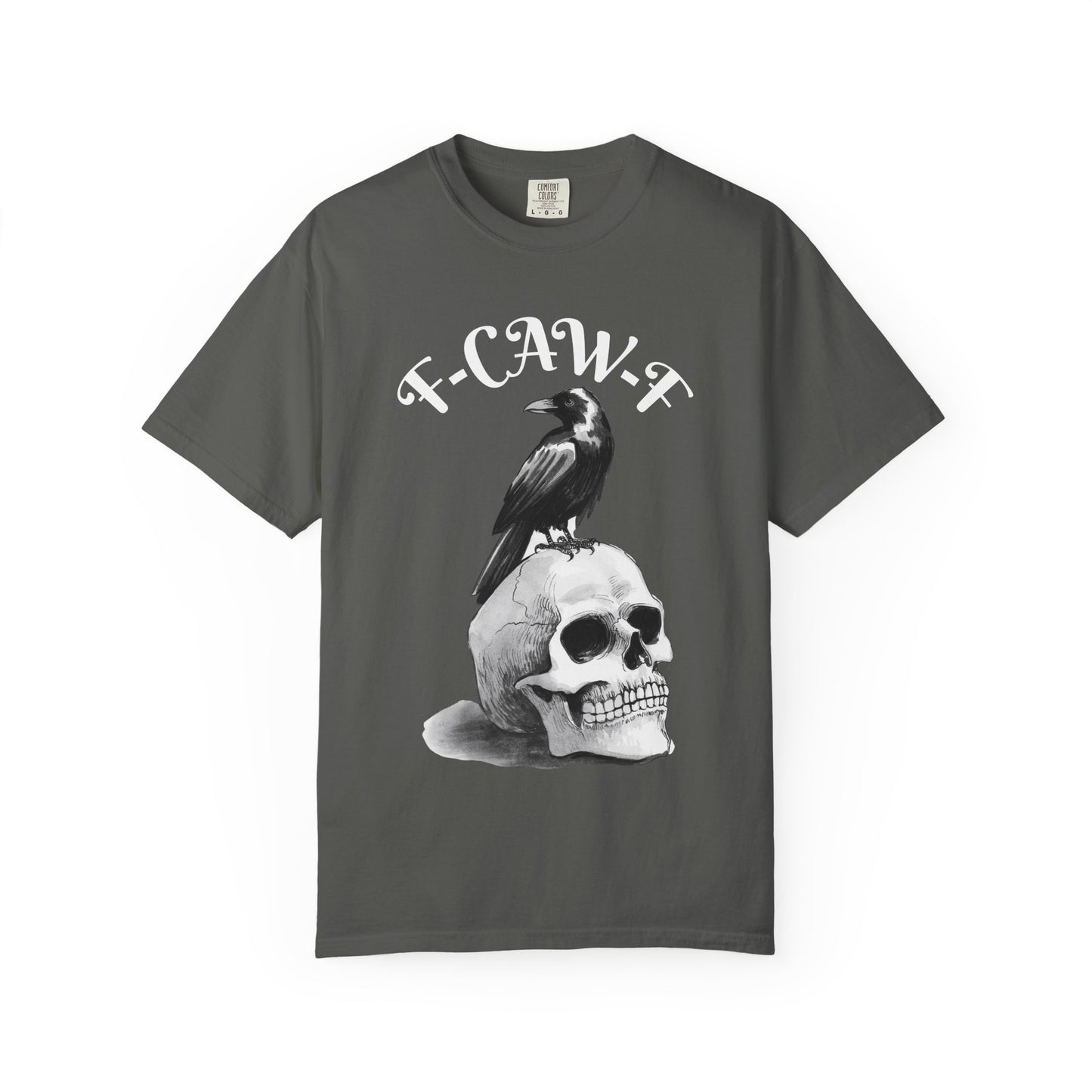 Skull & Crow Tee, Edgy Graphic T-shirt, Unisex Casual Wear, Halloween Costume Shirt, Gothic Style Apparel