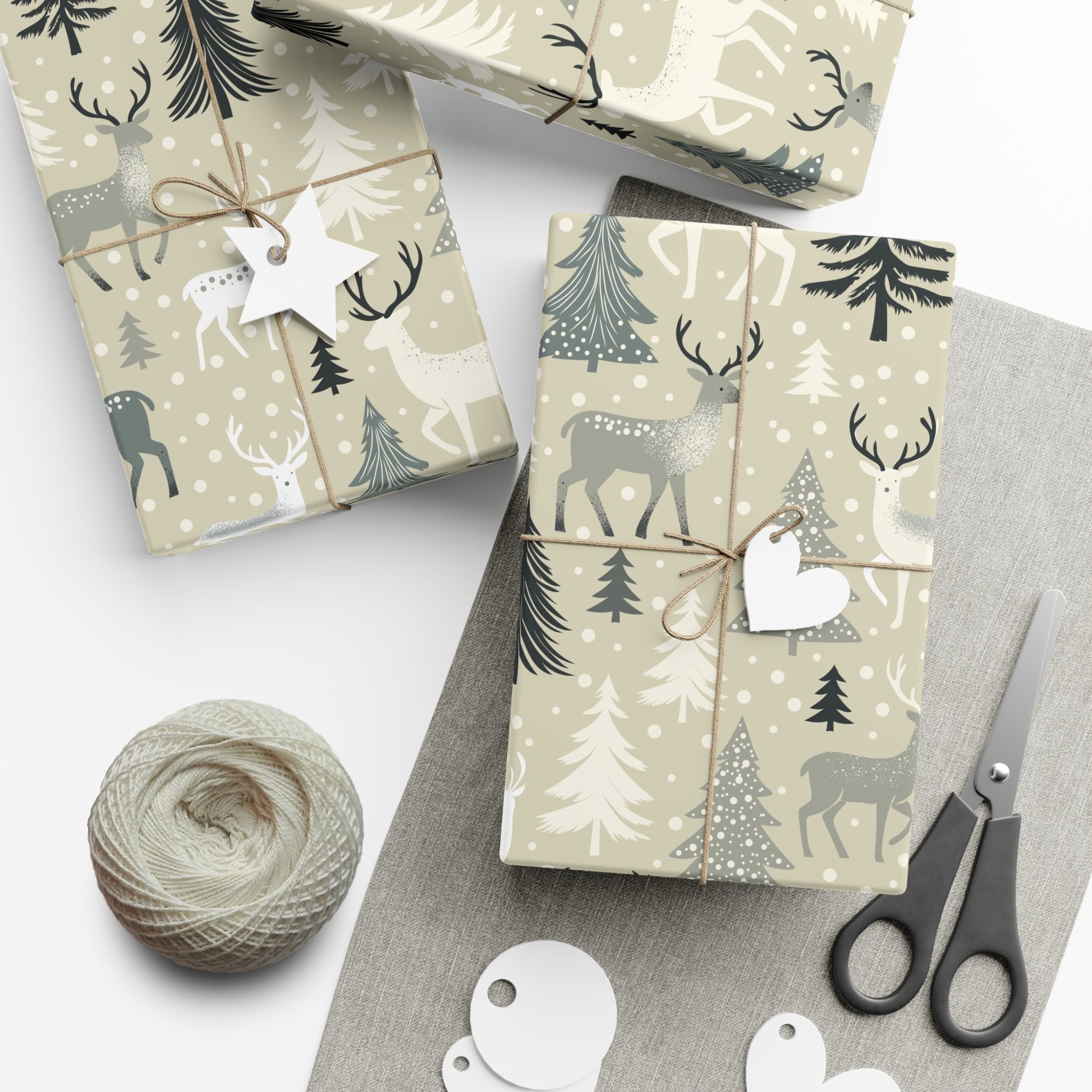Gift Wrap Papers - Rustic Forest Holiday Cheer & Nature-Inspired Design - aMOOsing Designs