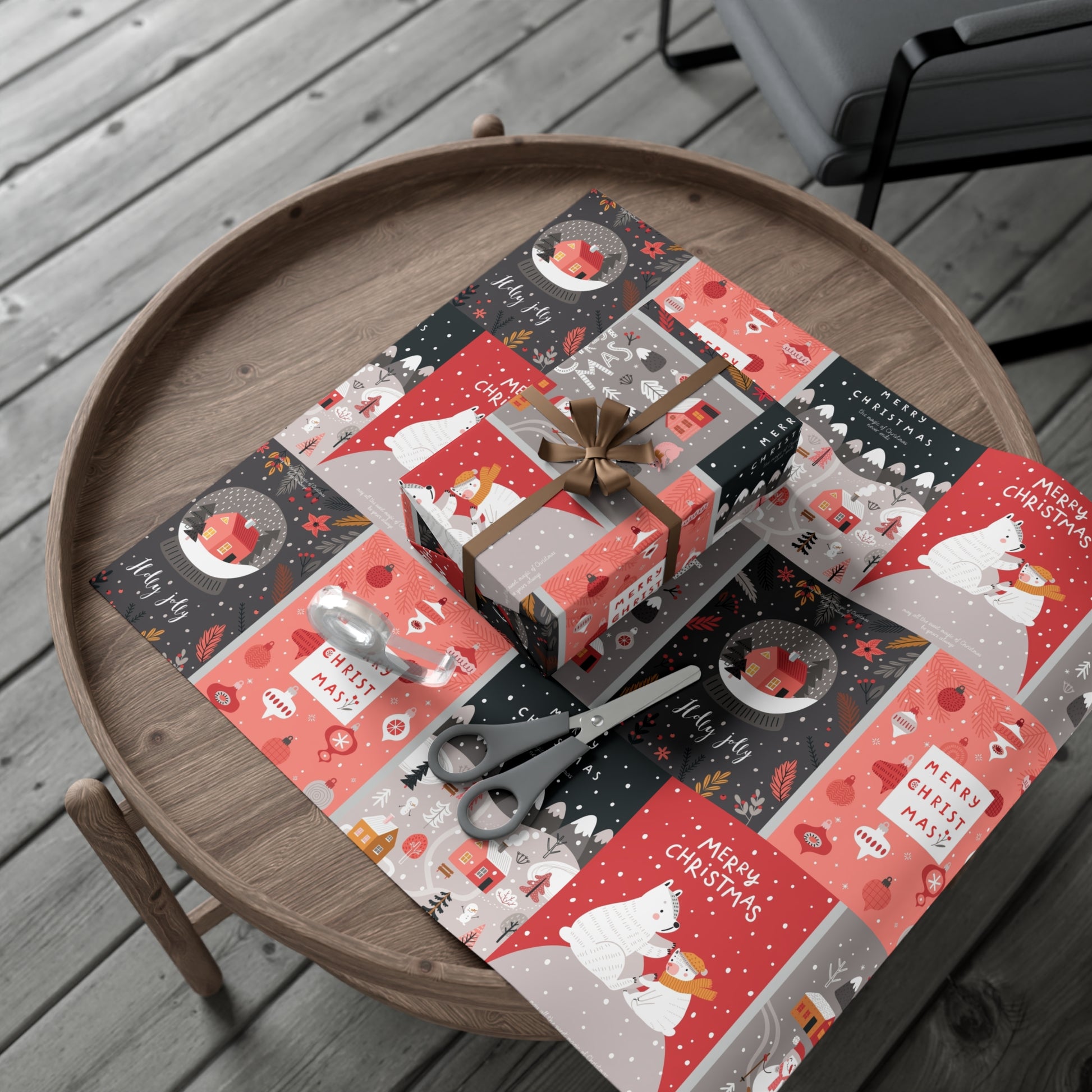 Festive Snowman Gift Wrap Paper - Holiday Cheer Wrapping Sheets for Christmas & More - aMOOsing Designs