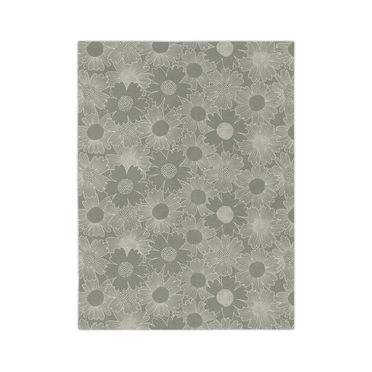 Sunflower Velveteen Microfiber Blanket - Cozy Floral Throw for Relaxation, Gift for Home Decor, Warm Fleece Blanket, Housewarming Gift, - aMOOsing Designs