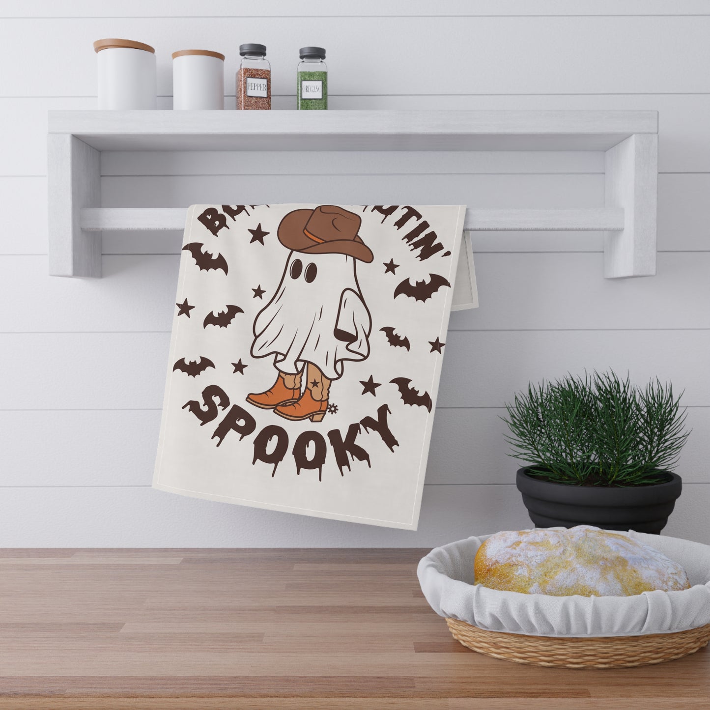 Spooky Ghost Tea Towels, Farmhouse Decor, Halloween Kitchen Towel, Fun Gift for Home, Boo-t Scootin' Spooky, Fall Decor