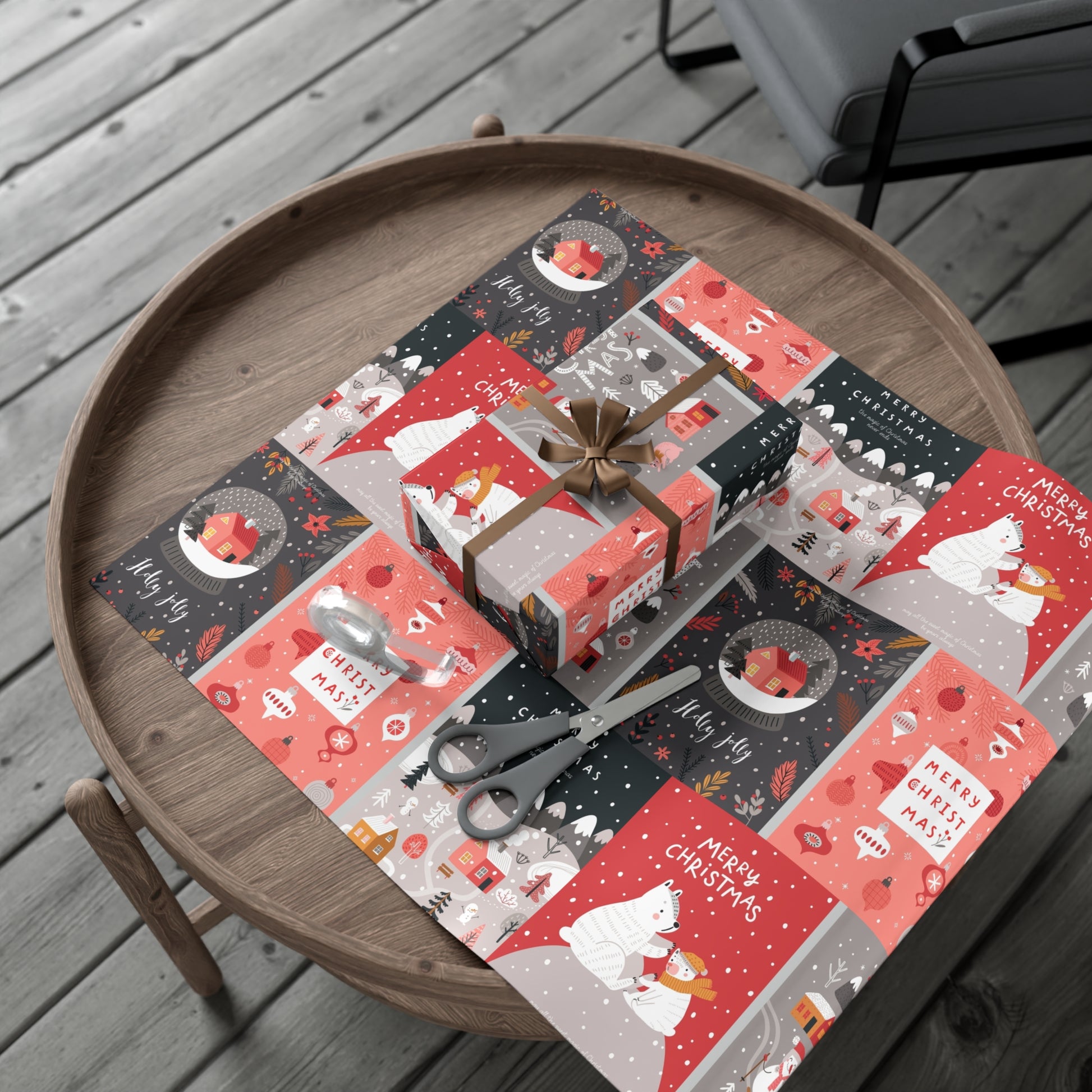 Festive Snowman Gift Wrap Paper - Holiday Cheer Wrapping Sheets for Christmas & More - aMOOsing Designs