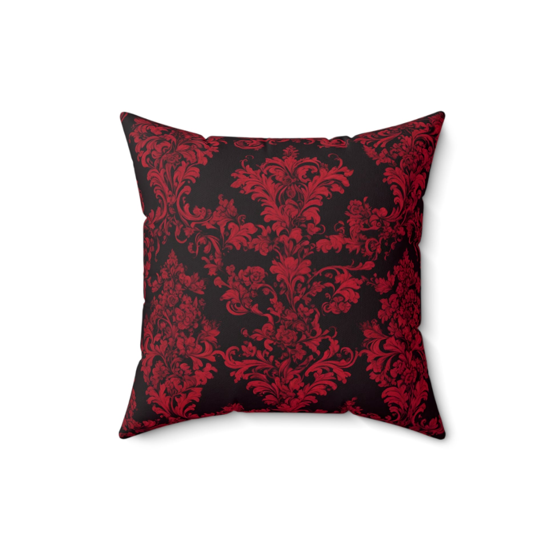 Elegant Red & Black Damask Pillow, Stylish Home Decor, Perfect for Living Room or Bedroom, Holiday Gift, Couch Cushion, - aMOOsing Designs