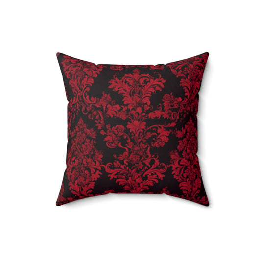 Elegant Red & Black Damask Pillow, Stylish Home Decor, Perfect for Living Room or Bedroom, Holiday Gift, Couch Cushion, - aMOOsing Designs