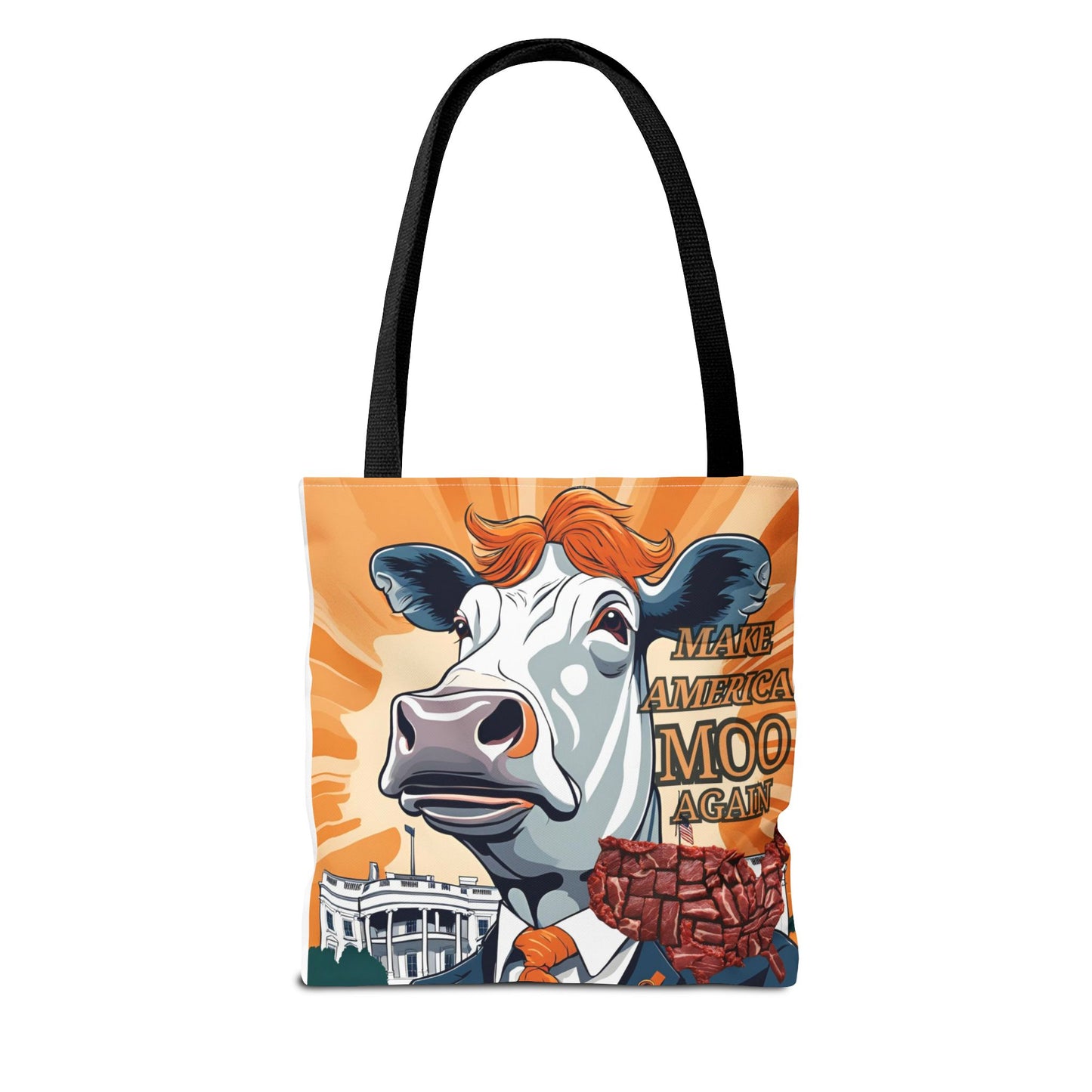 Make America Moo Again Tote Bag - Fun Cow Graphic for BBQ Lovers - aMOOsing Designs