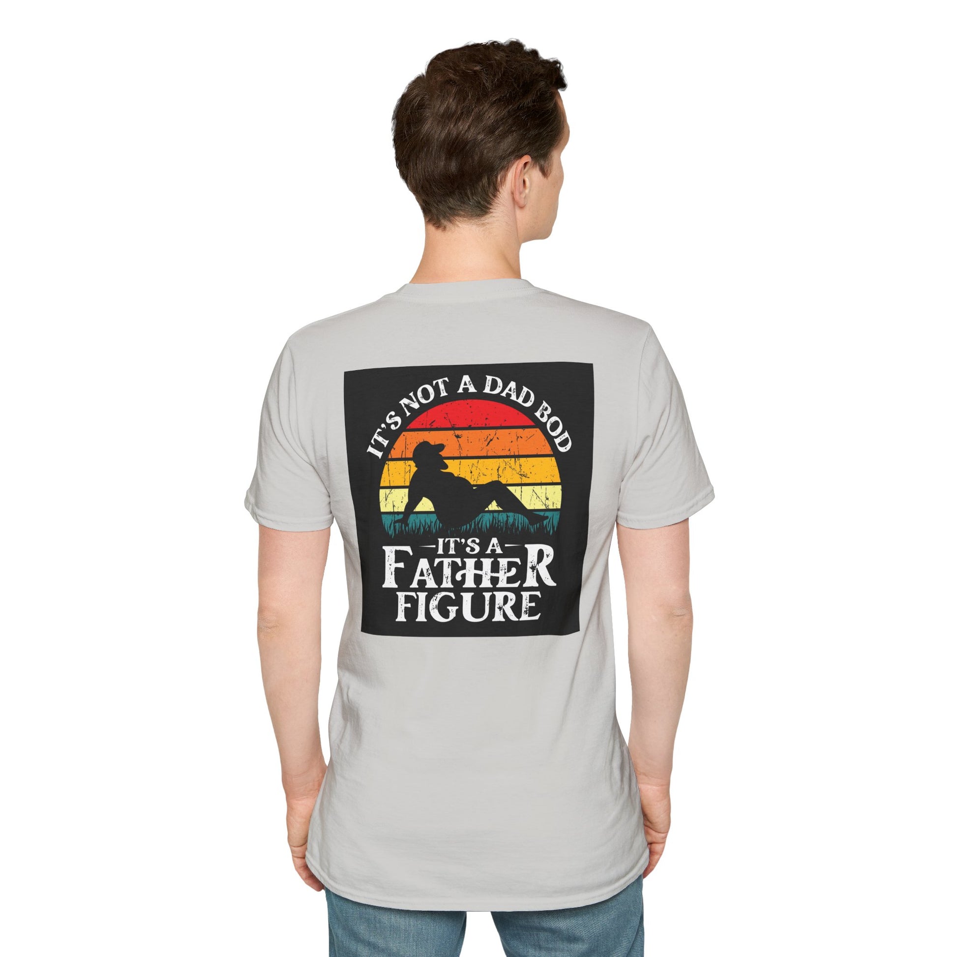 Funny "Not a Dad Bod, but a Father Figure" T-Shirt | Unisex Softstyle Tee for Dads - aMOOsing Designs