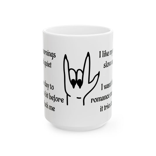 Ceramic Adult Humor Coffee Mug - Quirky Morning Quotes, Funny Gift for Coffee Lovers, 11oz & 15oz, Ideal for Birthdays, Holidays, or Everyday Use