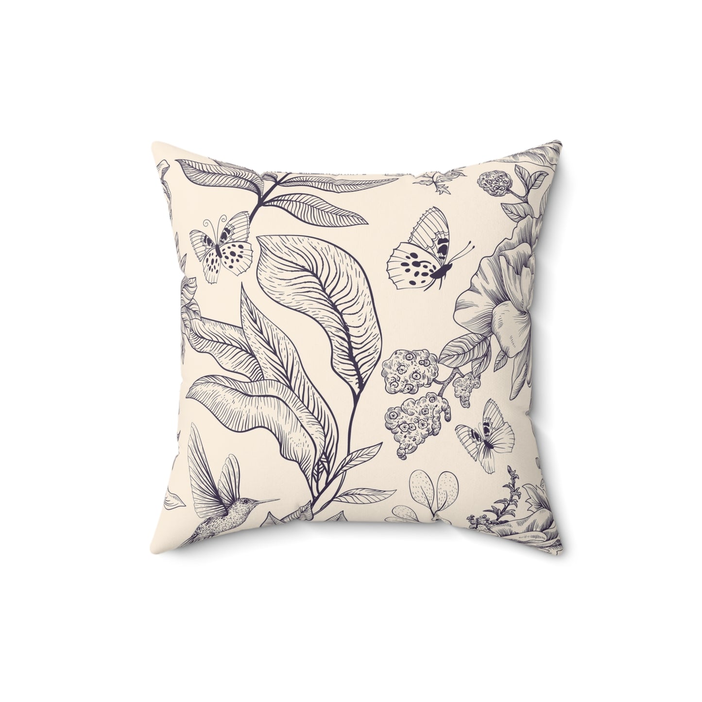 Botanical Nature Pillow, Indoor Decor Cushion, Floral Accent Pillow, Cozy Home Gift, Butterfly Throw Pillow - aMOOsing Designs