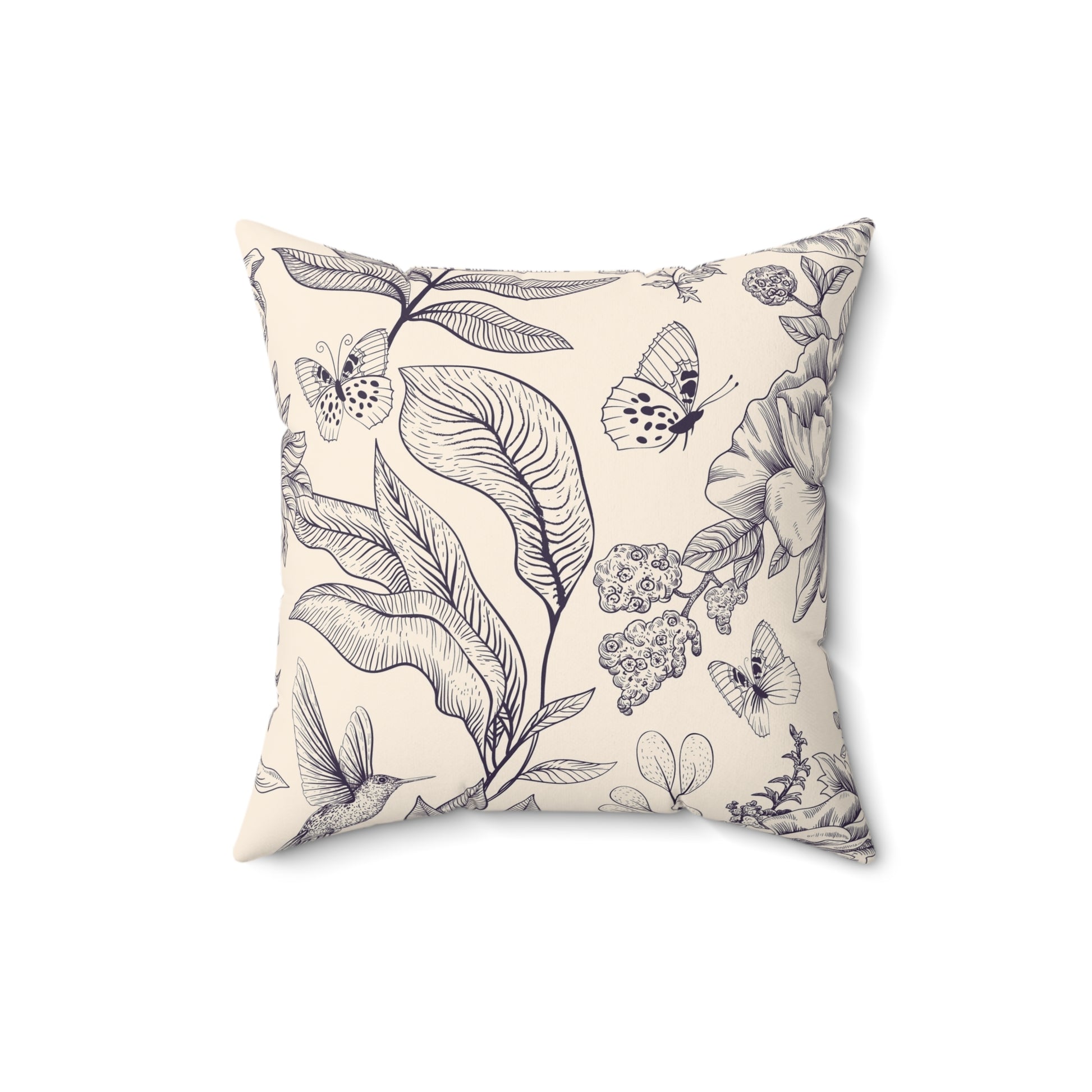 Botanical Nature Pillow, Indoor Decor Cushion, Floral Accent Pillow, Cozy Home Gift, Butterfly Throw Pillow - aMOOsing Designs