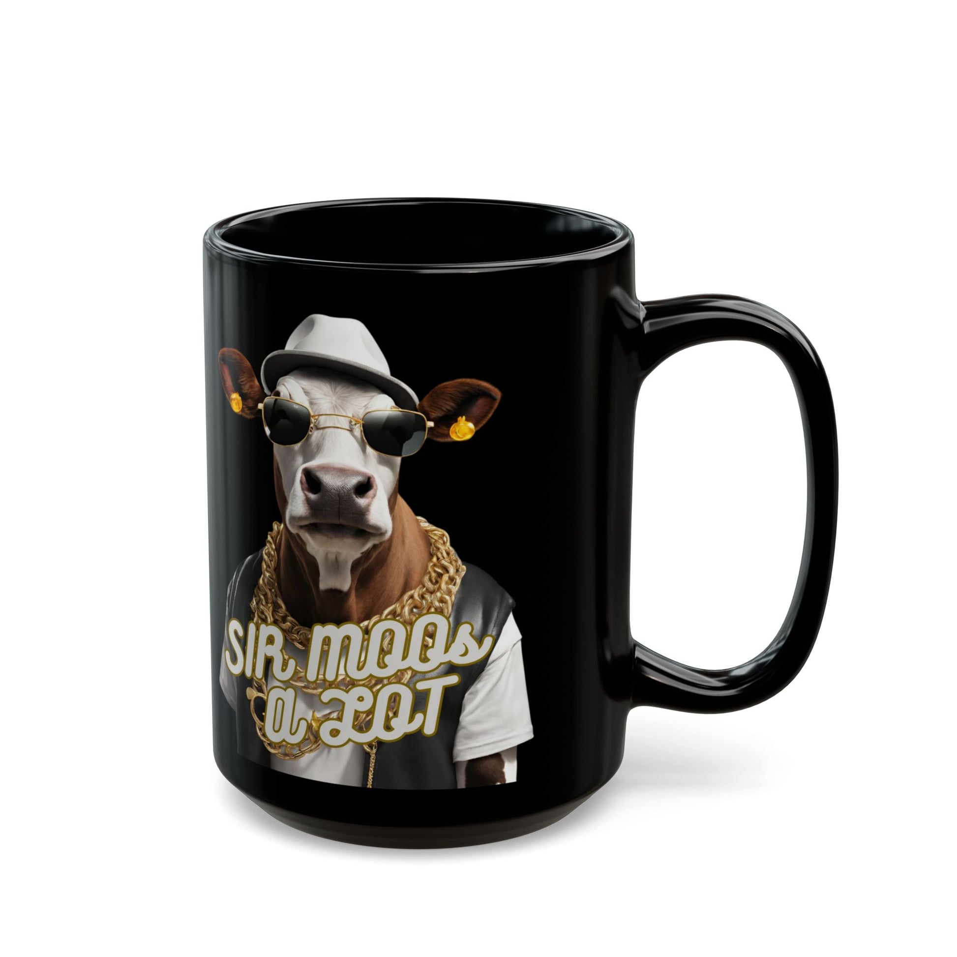 Mug - Sir Moos a lot Coffee Mug - Funny Cow Design - aMOOsing Designs