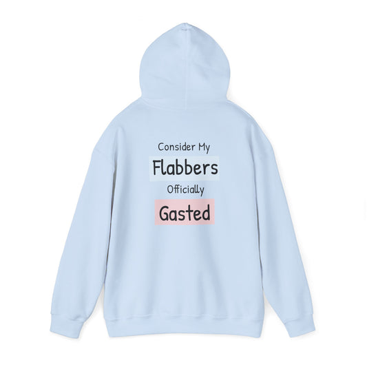 Funny Unisex Hoodie: 'Consider My Flabbers Officially Gasted' - aMOOsing Designs