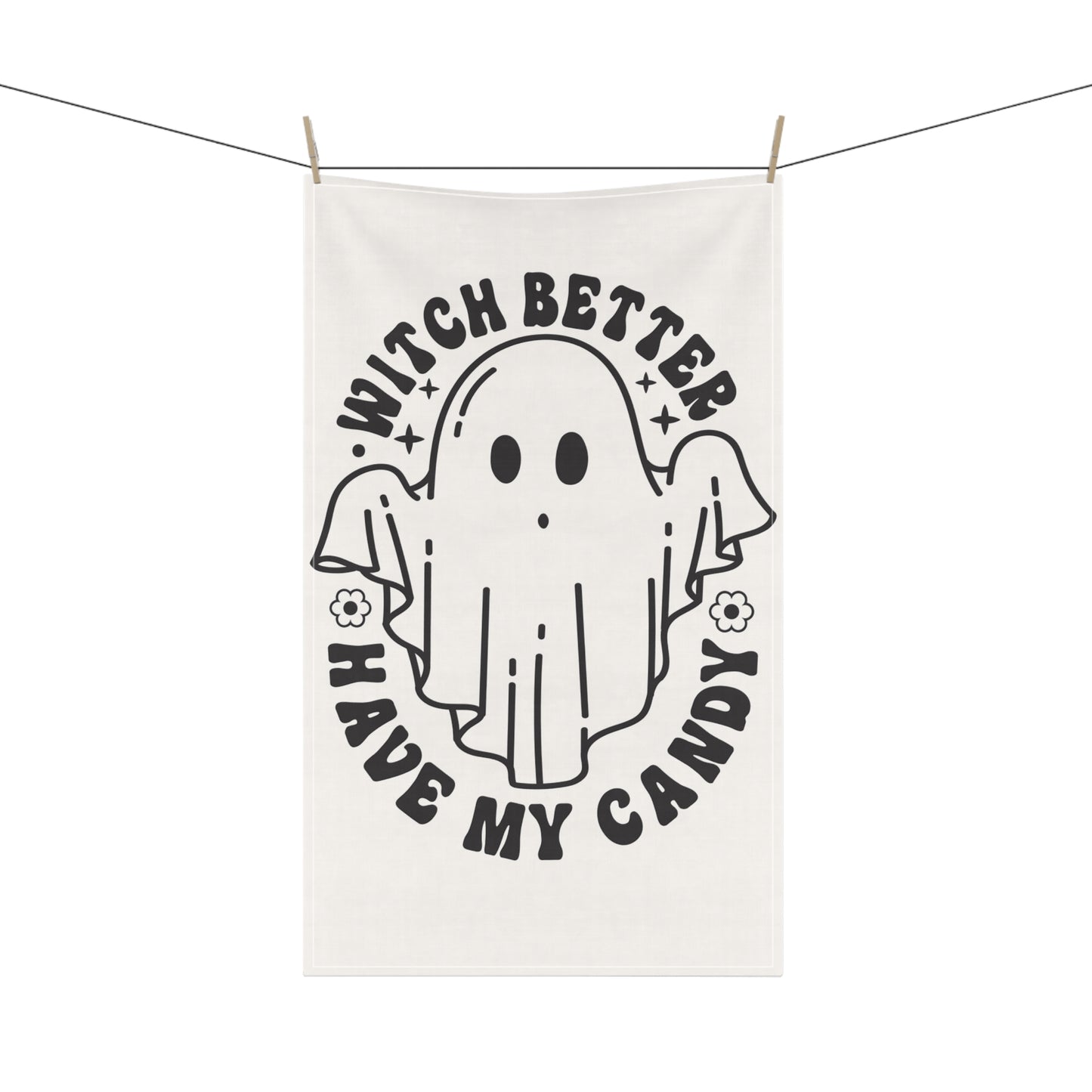 Witch Better Have My Candy Tea Towels, Fun Ghost Design Kitchen Decor, Perfect for Halloween Parties, Gift for Home Cooks, Kitchen Accessories