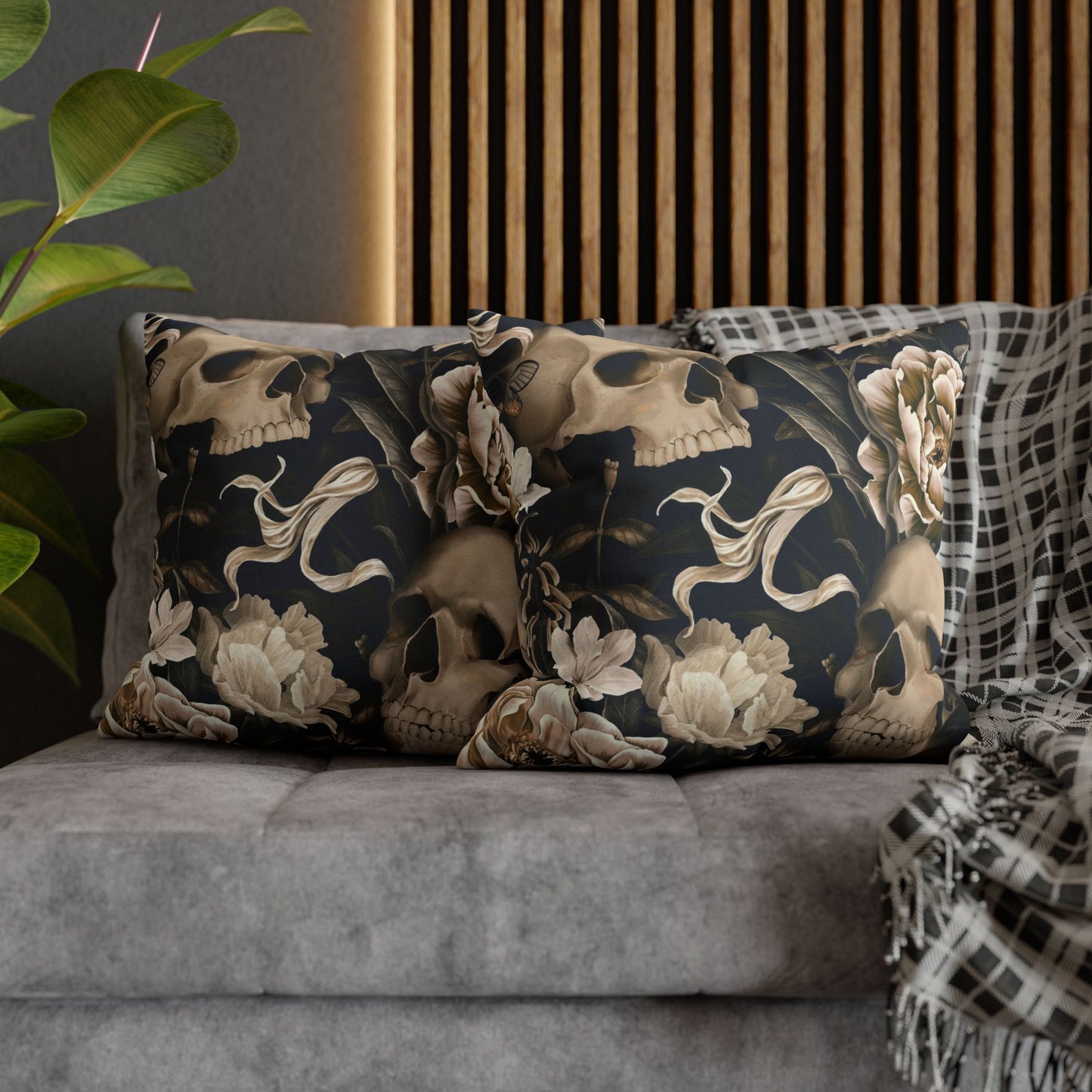 Gothic Floral Skull Pillowcase - Cozy Home Decor, Halloween Accessories, Dark Aesthetic Gifts, Gothic Style Pillow Cover, Unique [...]