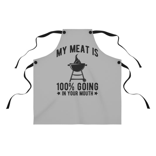 Funny BBQ Apron for Grill Lovers, My Meat is 100% Going in Your Mouth, Perfect Gift for Father's Day, Cooking, Grilling - aMOOsing Designs