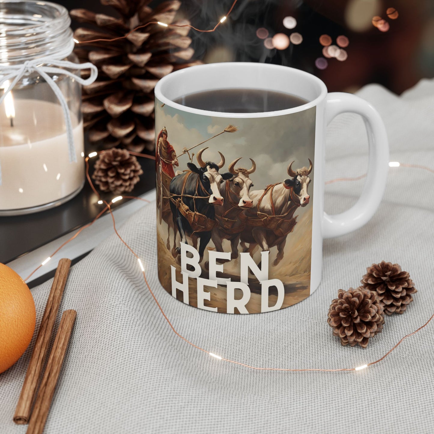 Funny Mug - Ben Herd Ceramic Coffee Cup (11oz, 15oz) - aMOOsing Designs