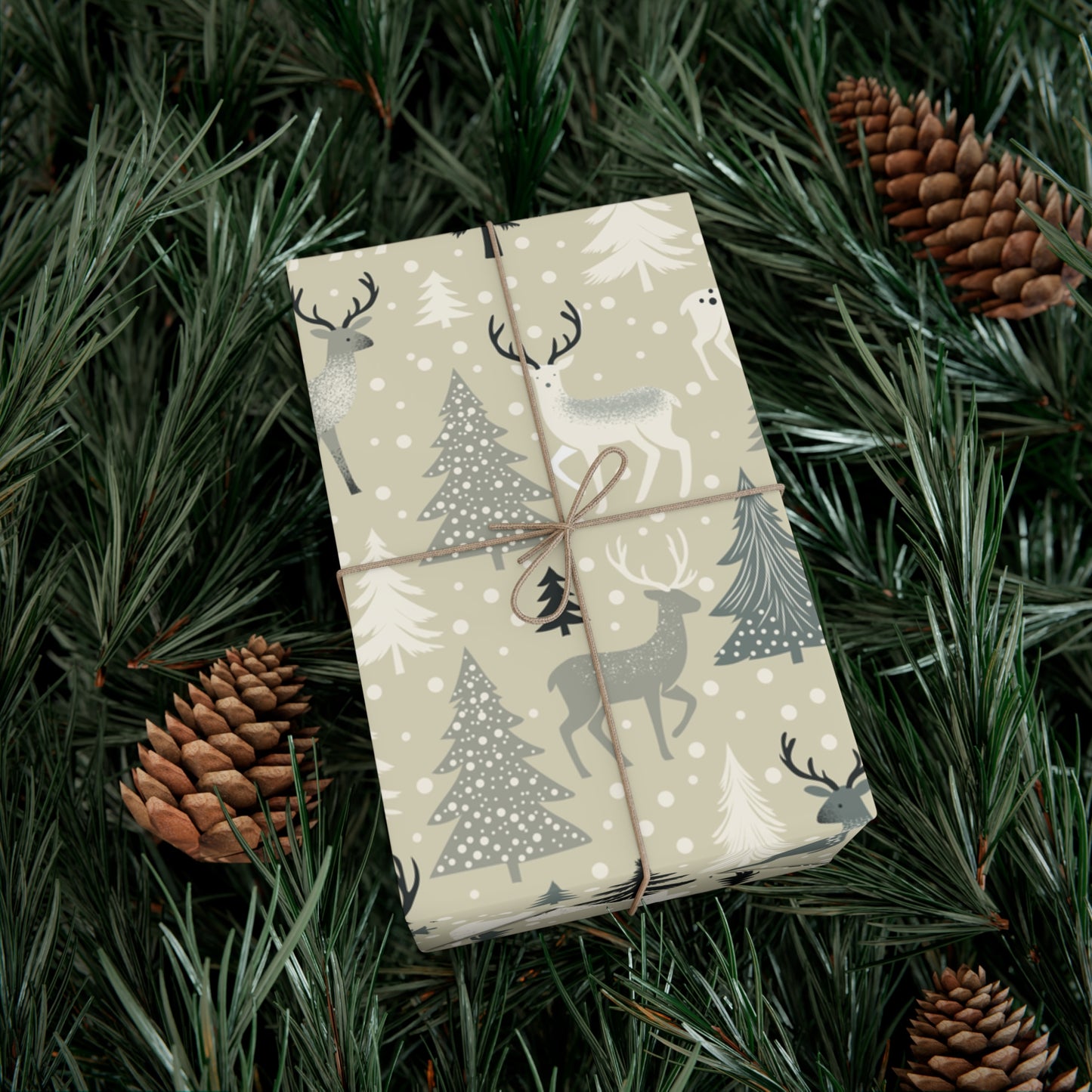 Gift Wrap Papers - Rustic Forest Holiday Cheer & Nature-Inspired Design - aMOOsing Designs