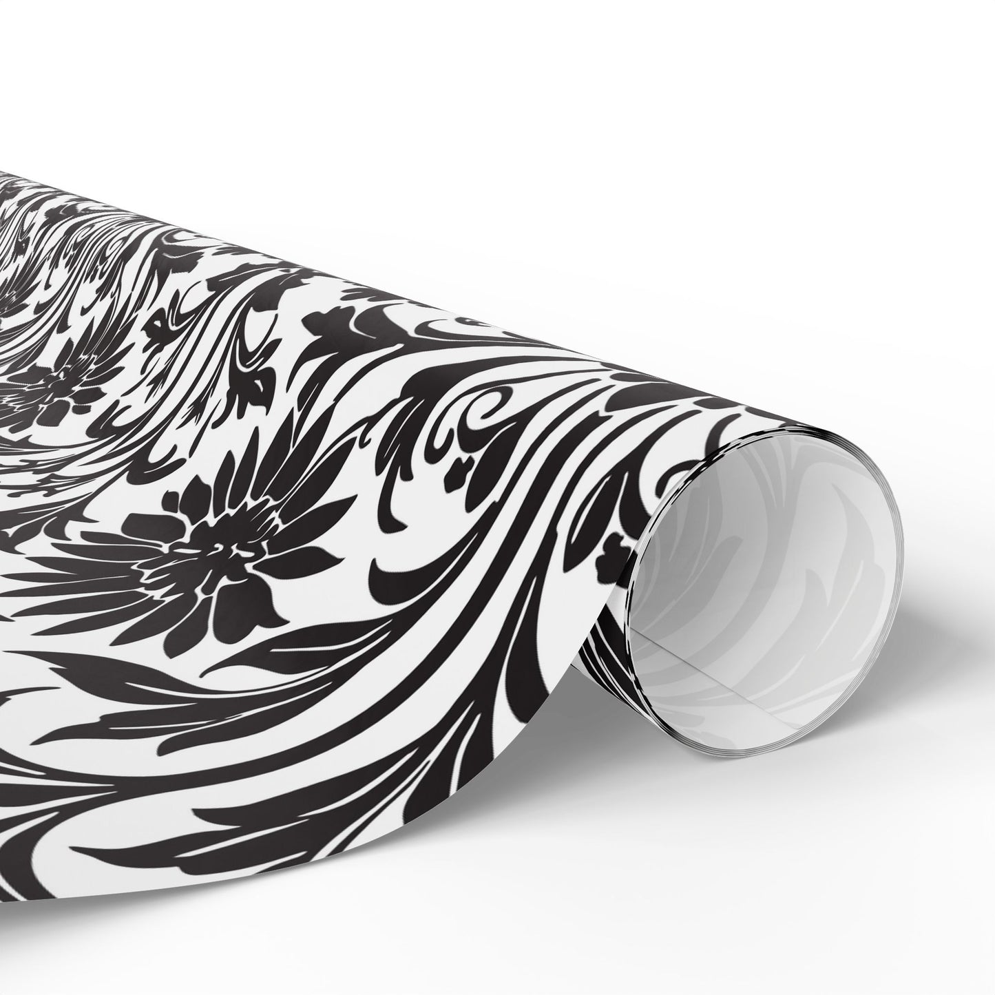 Elegant Floral Wrapping Paper - Black & White Gift Wrap Perfect for Weddings, Anniversaries and Other Romantic Occasions
