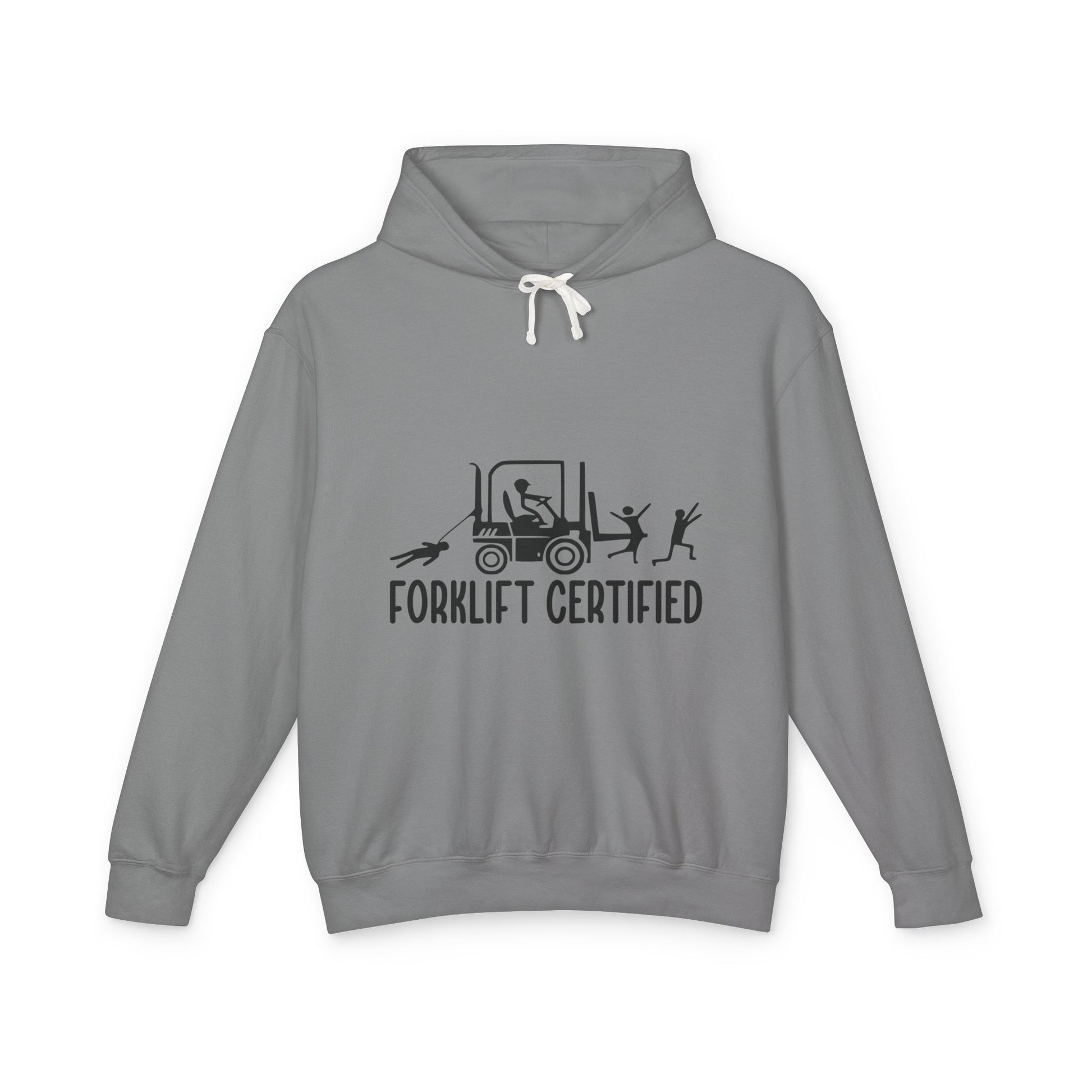 Forklift Certified Unisex Lightweight Hooded Sweatshirt - Perfect for Construction Enthusiasts! - aMOOsing Designs