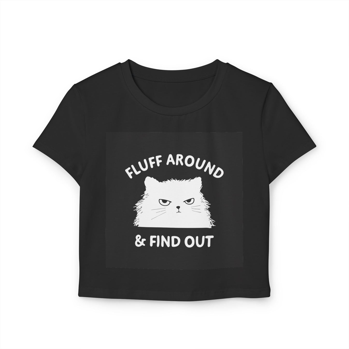 Playful Cat Graphic Baby Tee - Fluff Around & Find Out, Cute Animal Shirt, Gifts for Cat Lovers, Trendy Casual Wear, Fun Pet Lover Tee - aMOOsing Designs