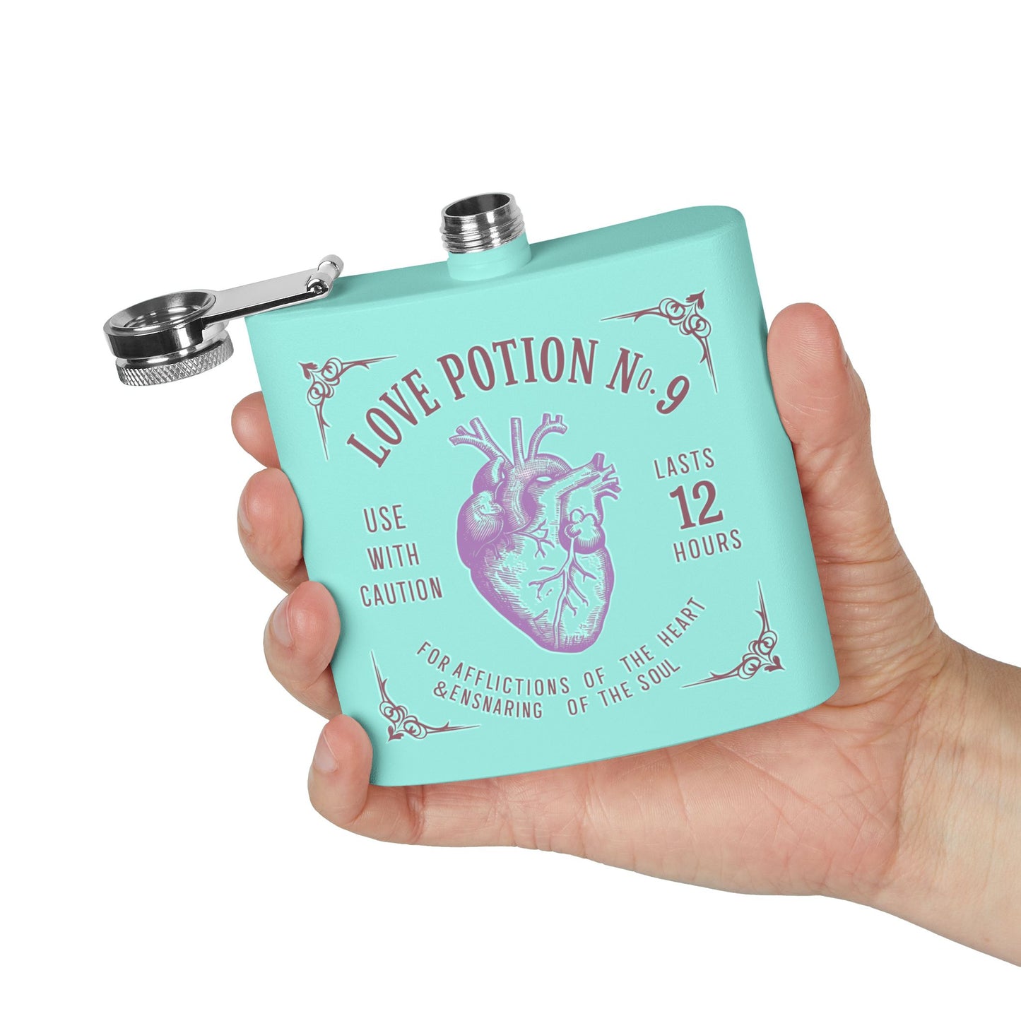 Love Potion No. 9 Stainless Steel Flask - 6oz | Unique Gift for Romantic Occasions and Bridal Parties