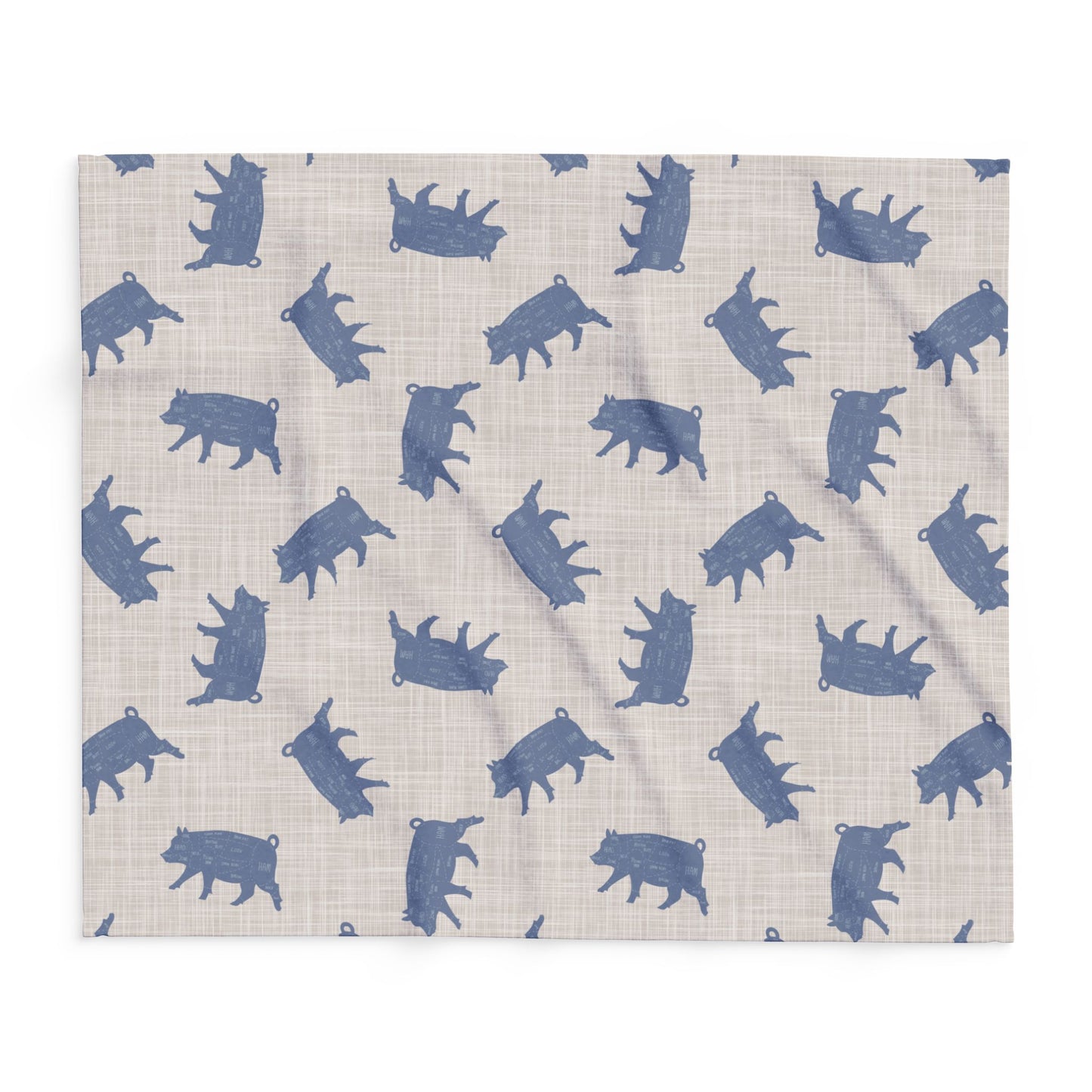 Pig Print Fleece Blanket, Arctic Throw for Animal Lovers, Cozy Winter Decor, Snuggle Piggy Afghan, Gift for Pig Enthusiasts