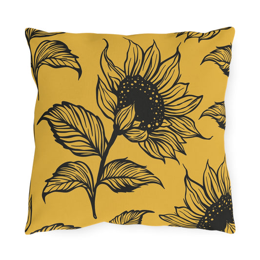 Sunflower Outdoor Pillows - Boho Garden Decor, Patio Cushion, Summer Vibes, Home Accessories, Seasonal Style, Outdoor Cushions, Decorative