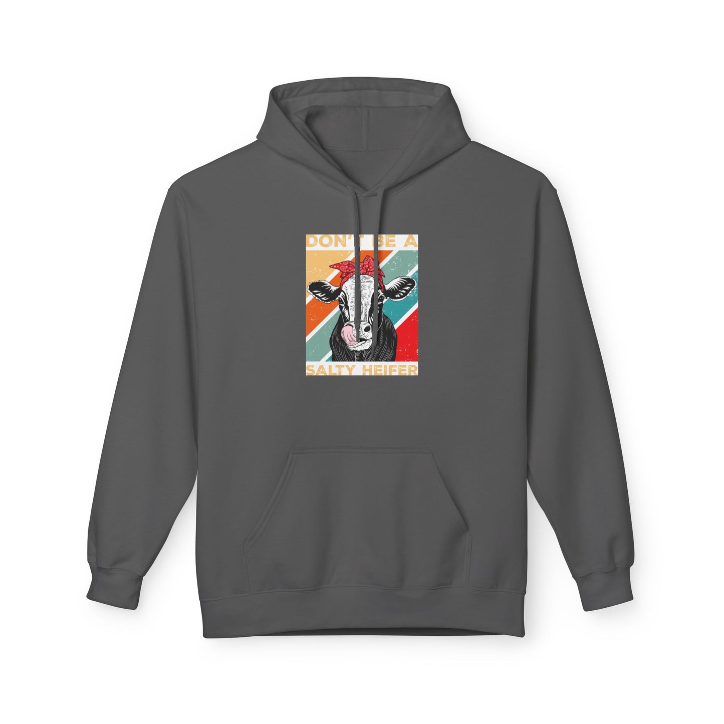 Funny Salty Heifer Fleece Hoodie - Unisex Midweight Pullover - aMOOsing Designs
