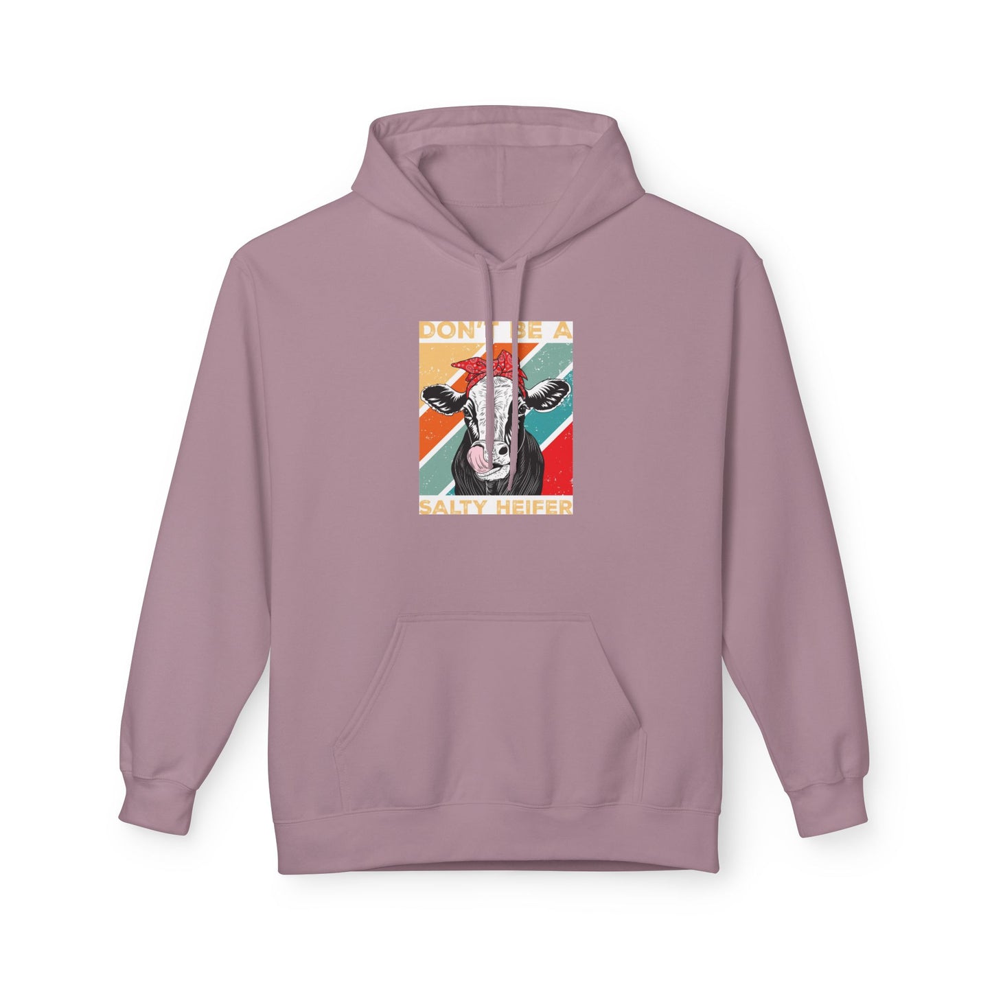 Funny Salty Heifer Fleece Hoodie - Unisex Midweight Pullover - aMOOsing Designs