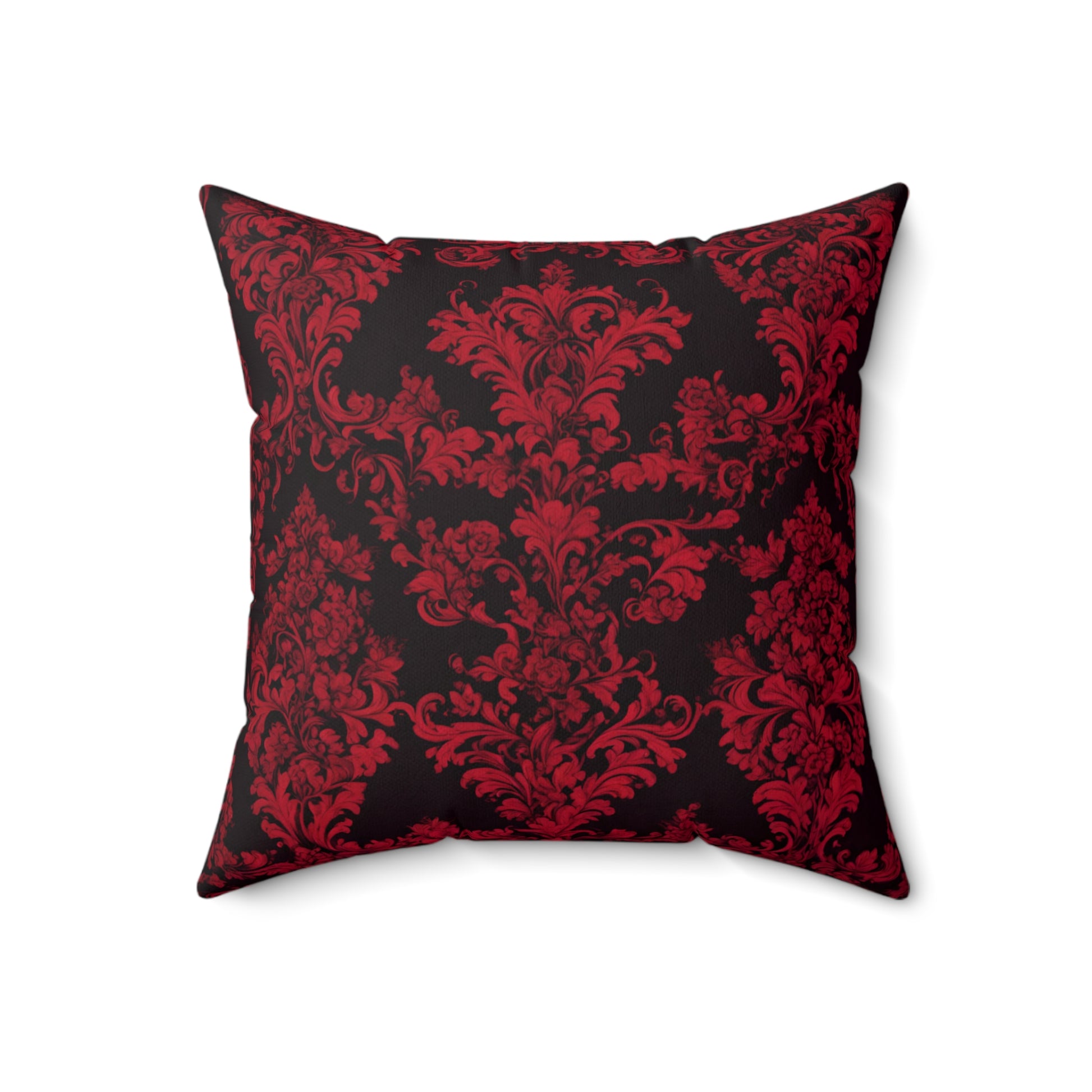 Elegant Red & Black Damask Pillow, Stylish Home Decor, Perfect for Living Room or Bedroom, Holiday Gift, Couch Cushion, - aMOOsing Designs