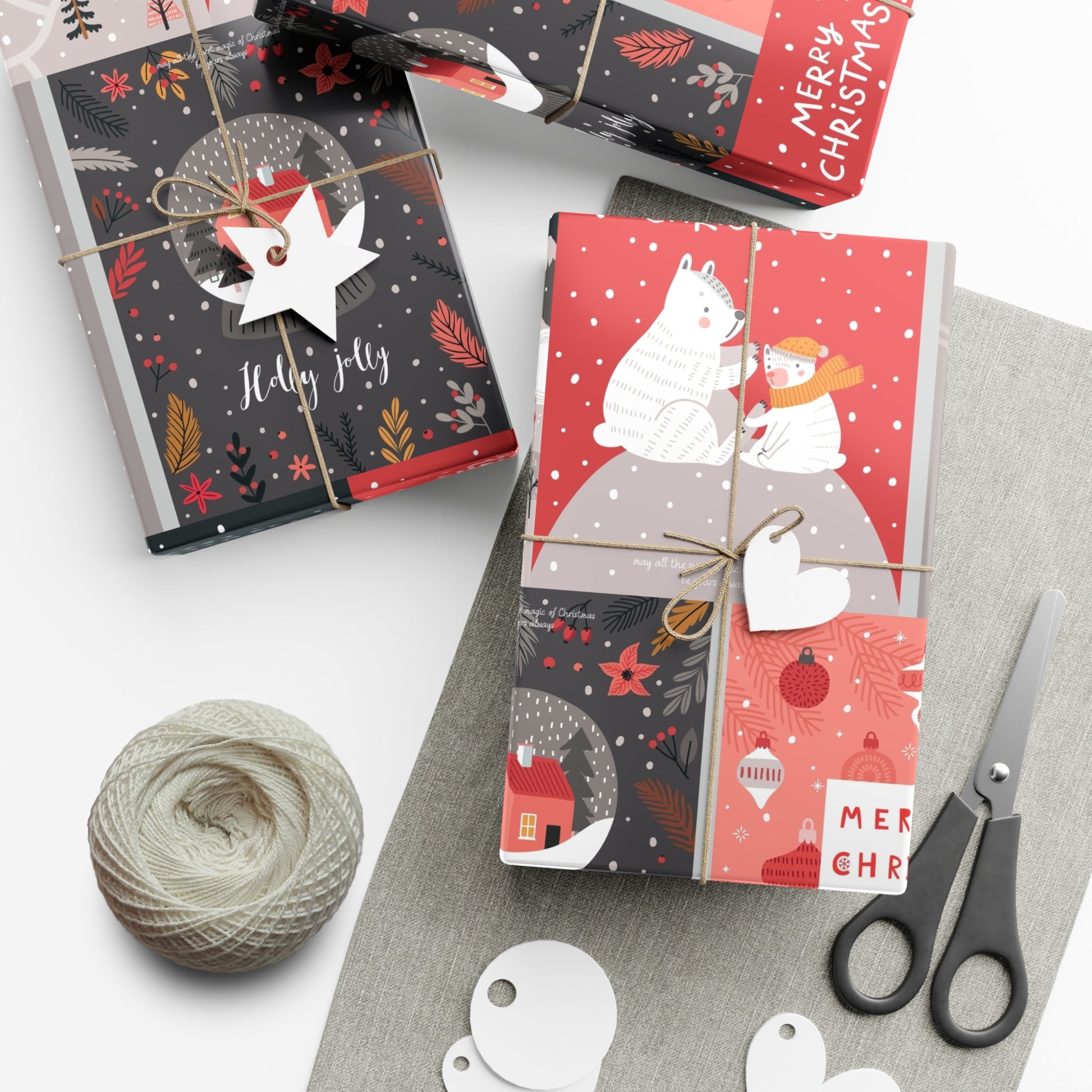 Festive Snowman Gift Wrap Paper - Holiday Cheer Wrapping Sheets for Christmas & More - aMOOsing Designs