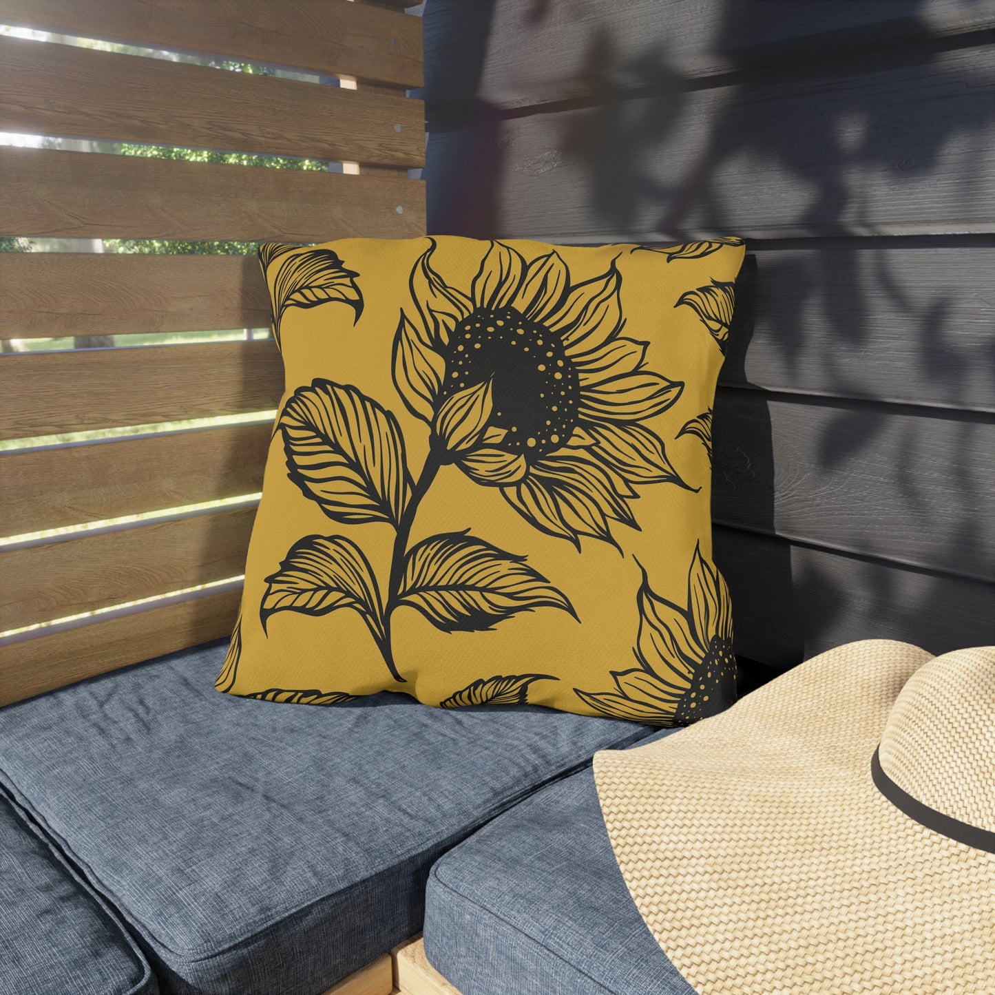 Sunflower Outdoor Pillows - Boho Garden Decor, Patio Cushion, Summer Vibes, Home Accessories, Seasonal Style, Outdoor Cushions, Decorative