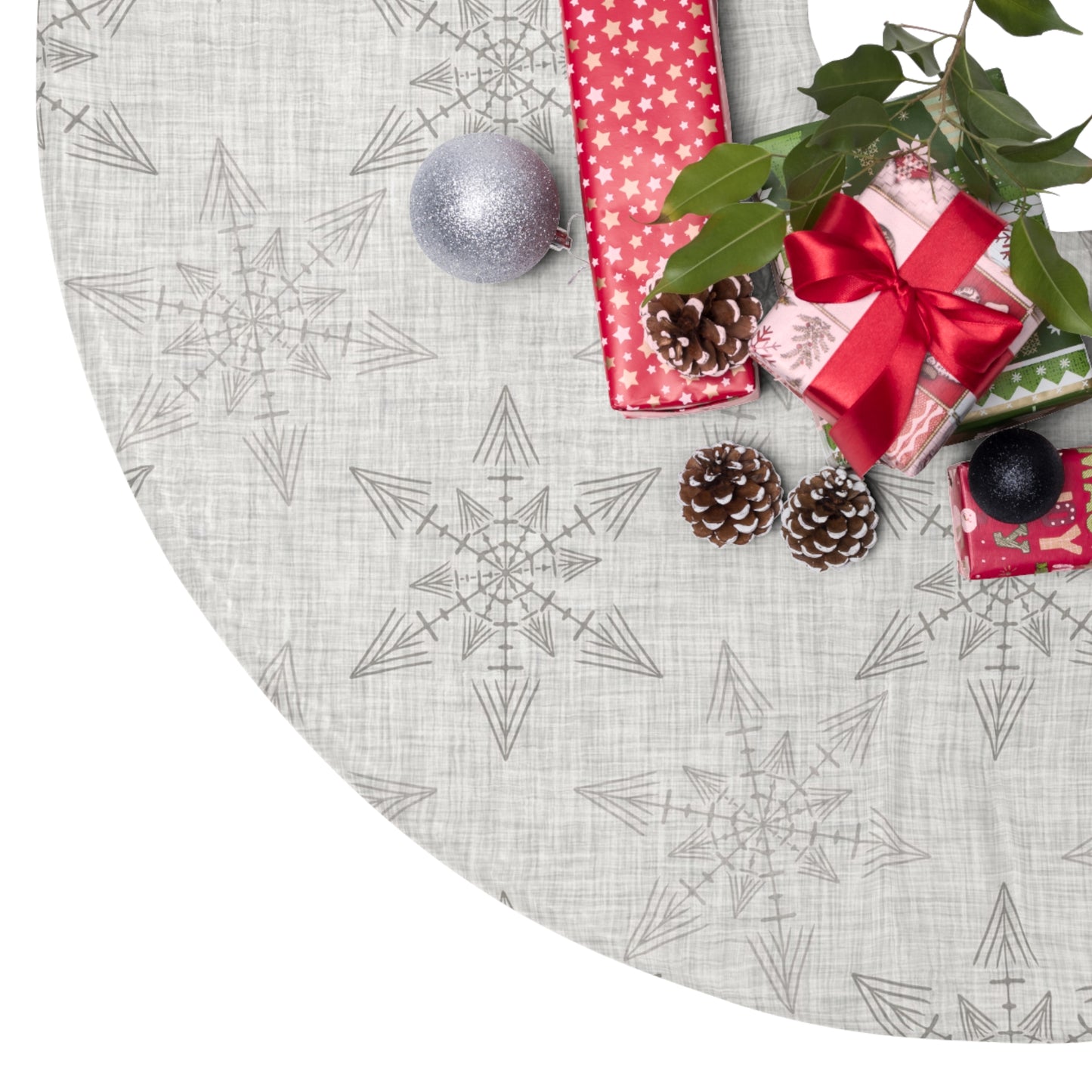 Elegant Snowflake Christmas Tree Skirt | Holiday Decor, Winter Wonderland, Festive Home, Gift, Seasonal Decoration