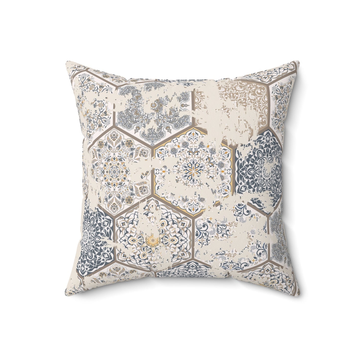 Elegant Geometric Throw Pillow - Distressed Farmhouse Home Decor, Accent Pillow, Modern Cushion - aMOOsing Designs