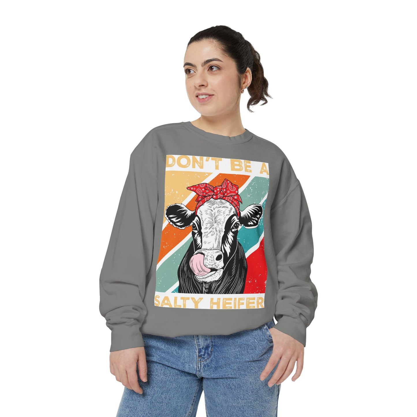 Don't Be a Salty Heifer - Sassy & Stylish Unisex Sweatshirt" - aMOOsing Designs