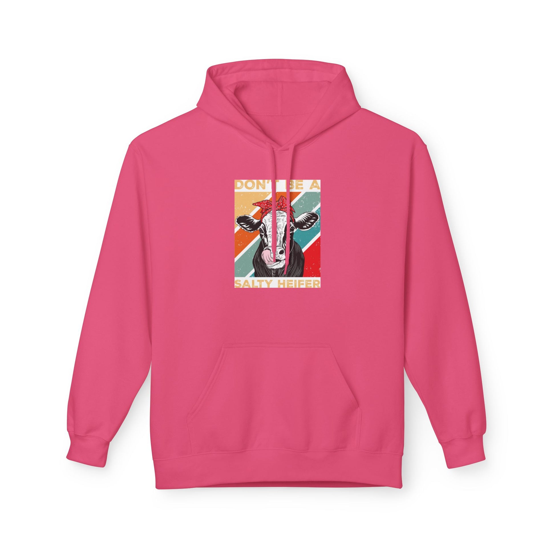 Funny Salty Heifer Fleece Hoodie - Unisex Midweight Pullover - aMOOsing Designs