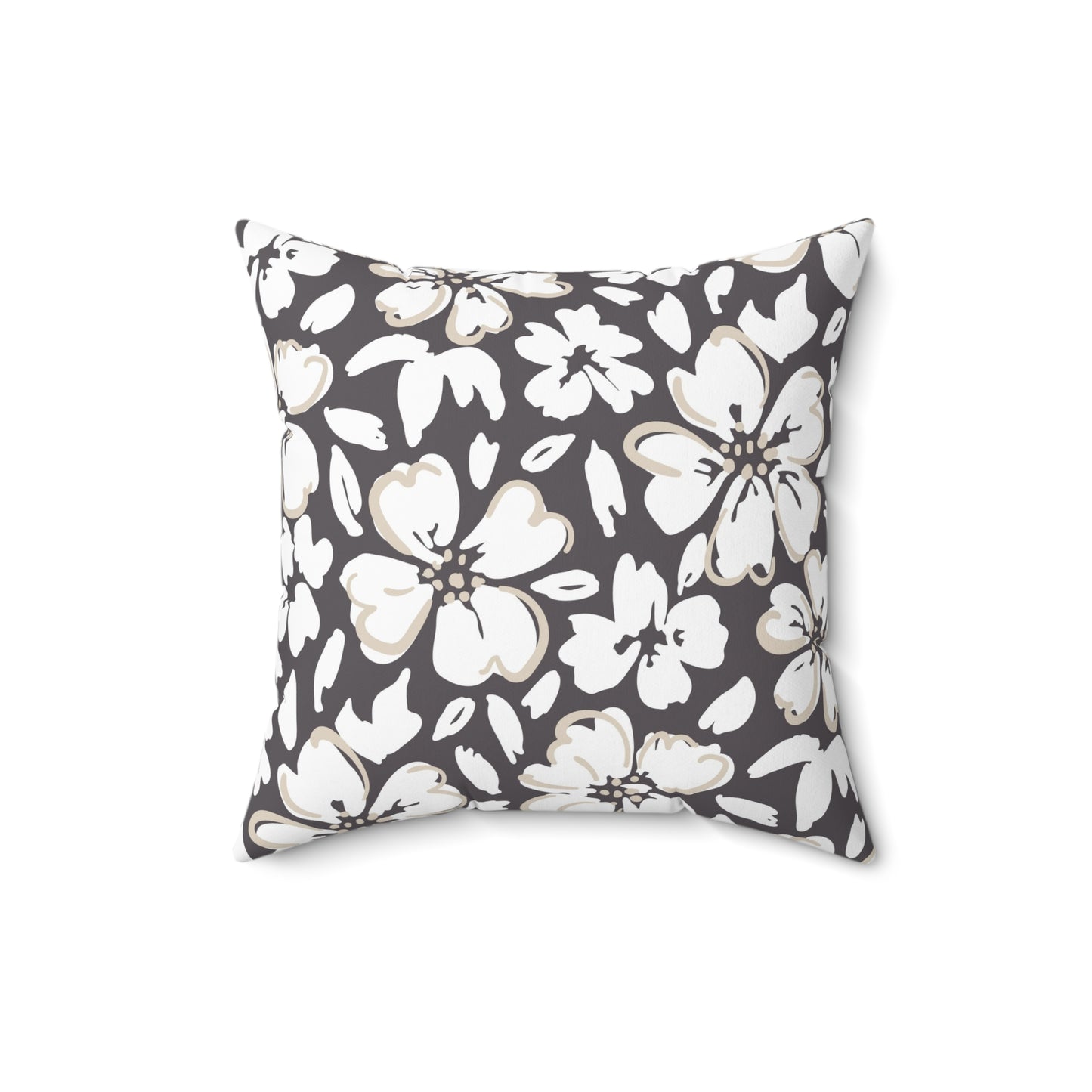 Chic Floral Square Pillow, Cozy Home Decor, Modern Cushion, Gift for Her, Housewarming Present, Living Room Accent - aMOOsing Designs