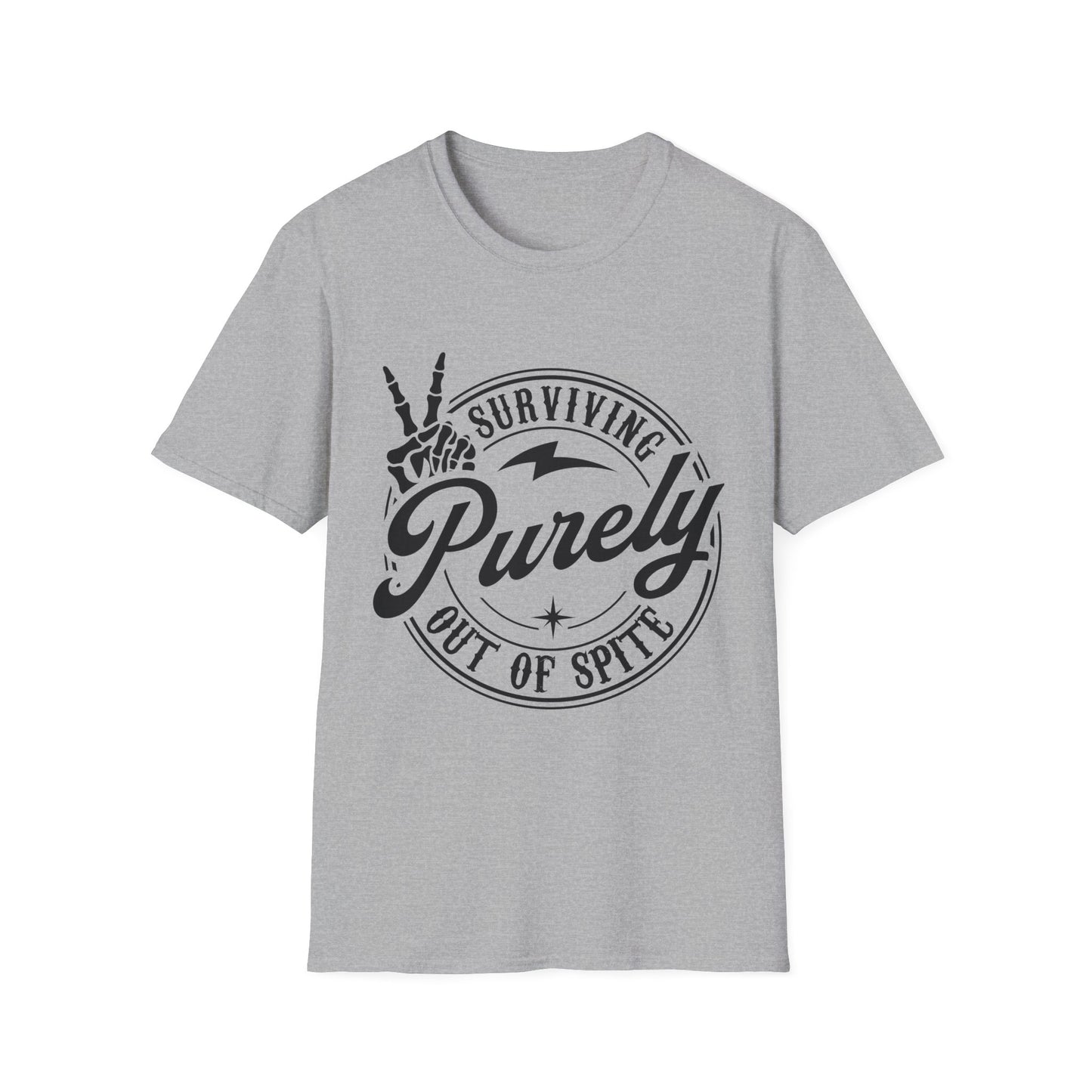 Surviving Purely Out of Spite- Funny Men's Softstyle T-Shirt