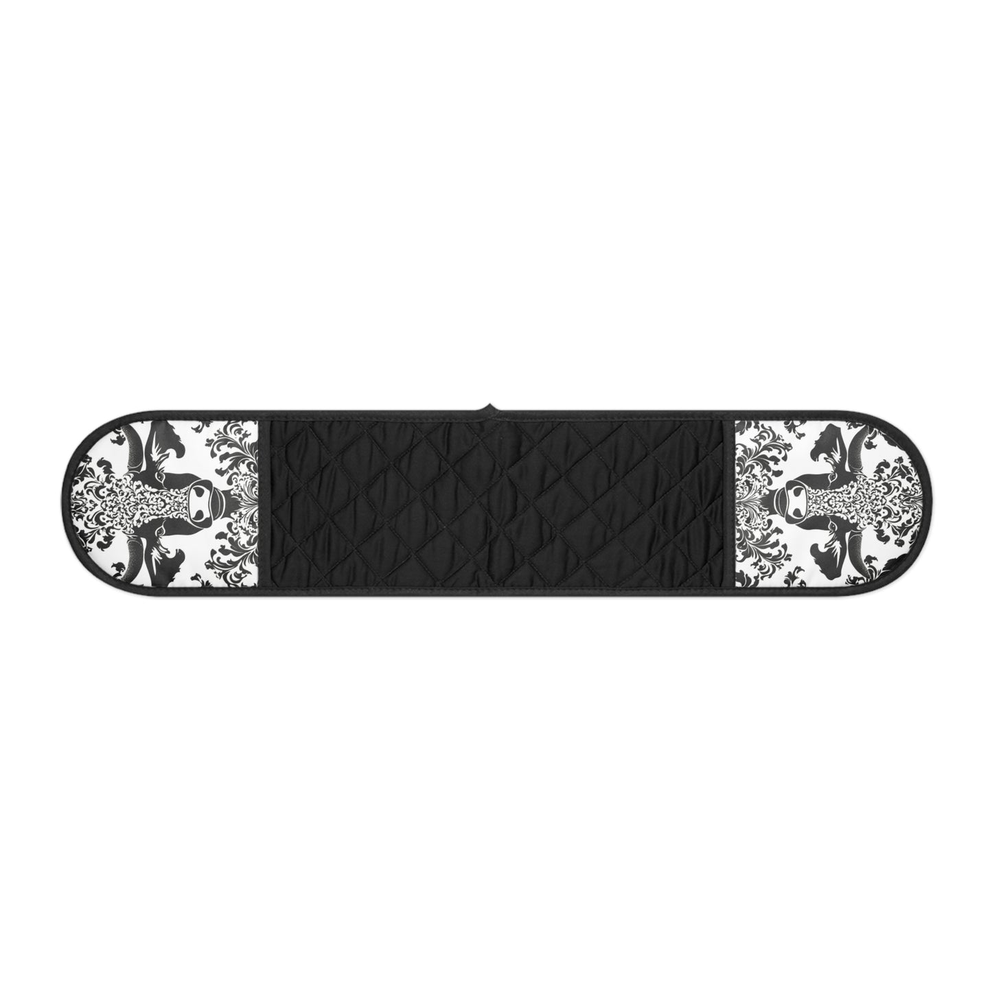 Cow Damask Black Oven Mitts with Artistic Design, Kitchen Gift, Home Decor, Cooking Supplies, Unique Housewarming